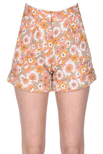 Quilted flower print cotton shorts Antik Batik