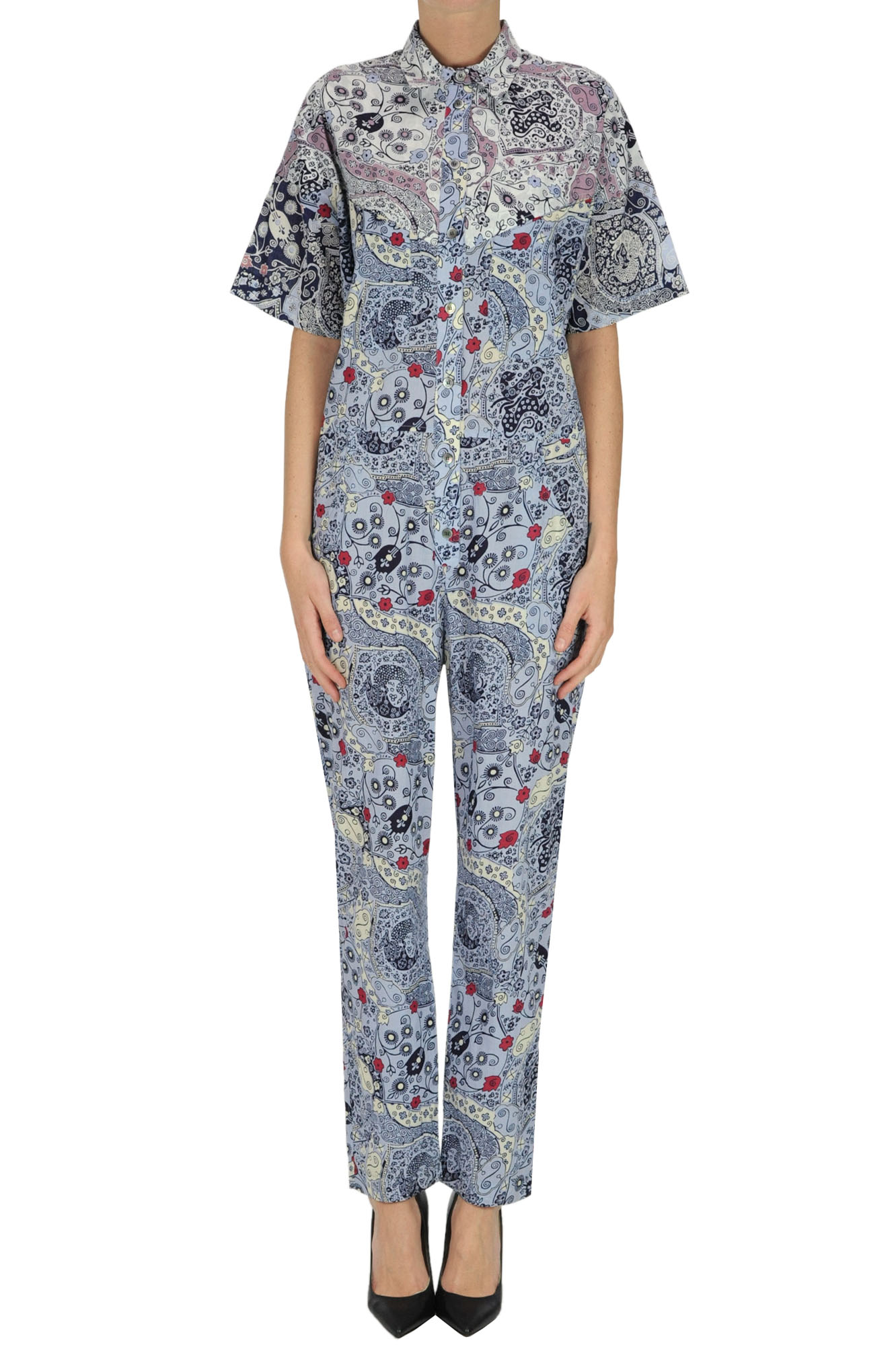 Tuta in cotone stampato