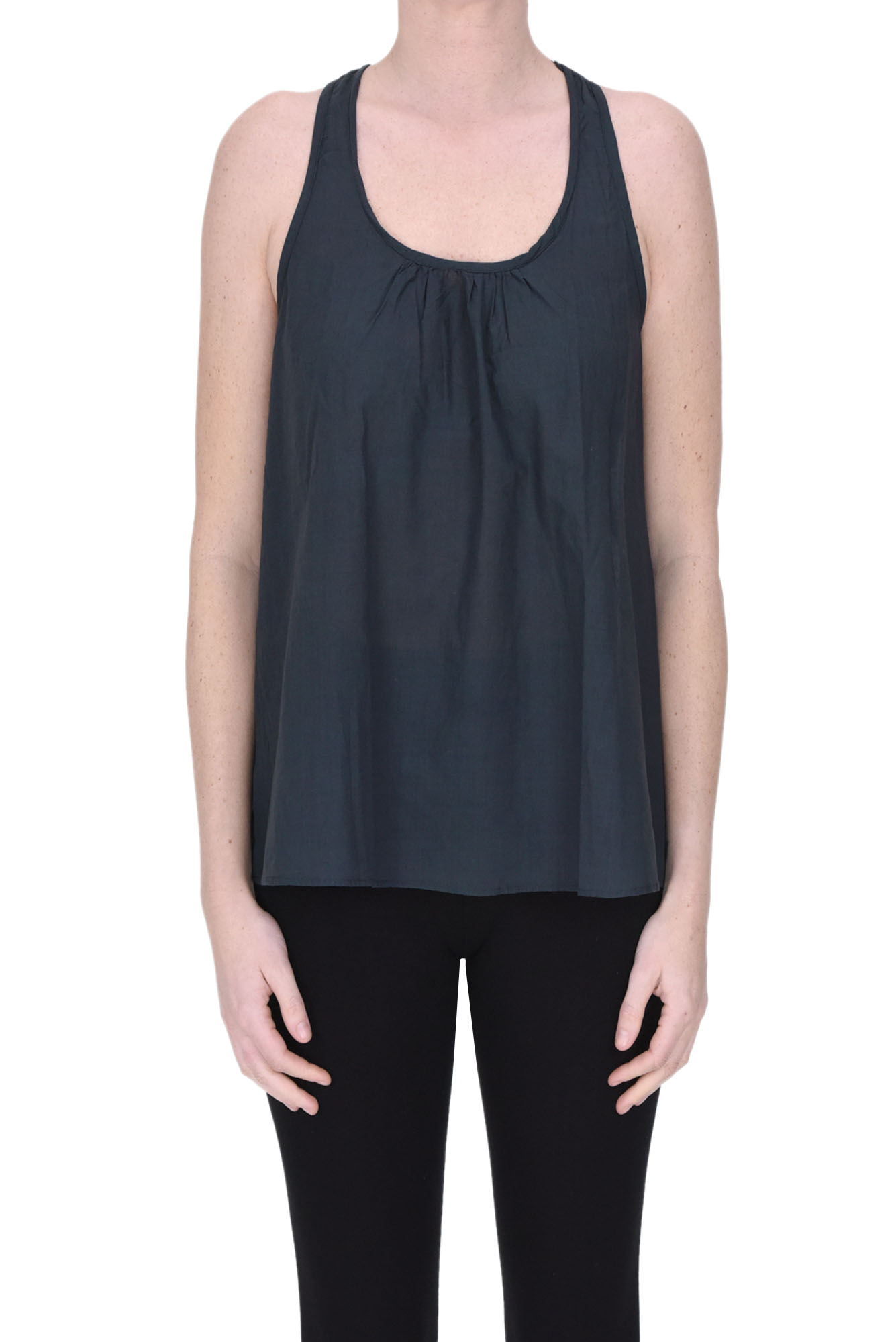 Shop Bsbee Cotton Top In Charcoal