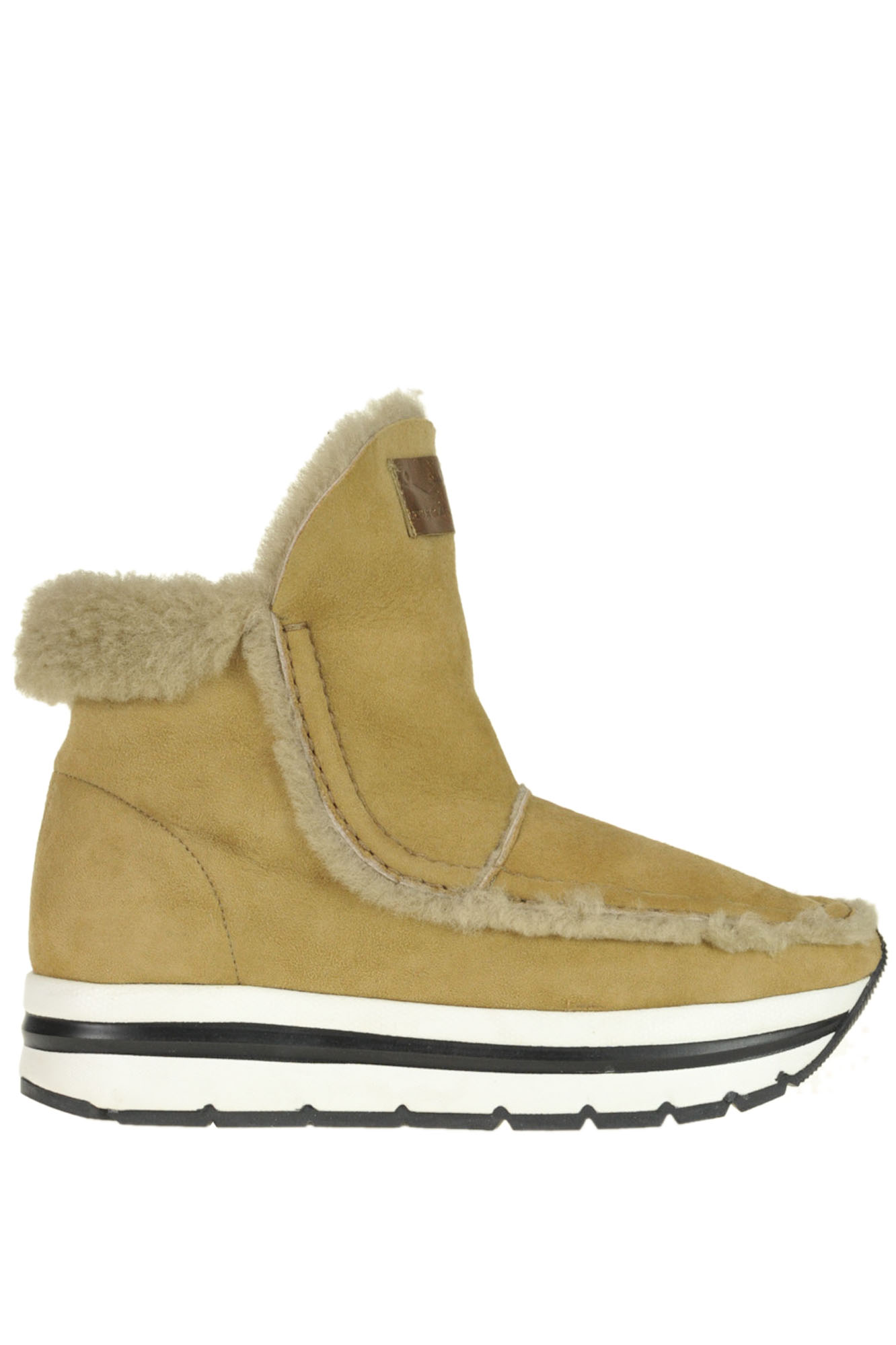 Voile Blanche Shearling Ankle-boots In Beige