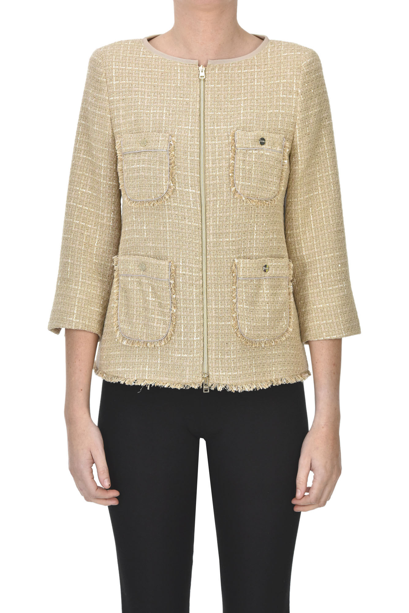Herno Chanel Style Jacket In Beige