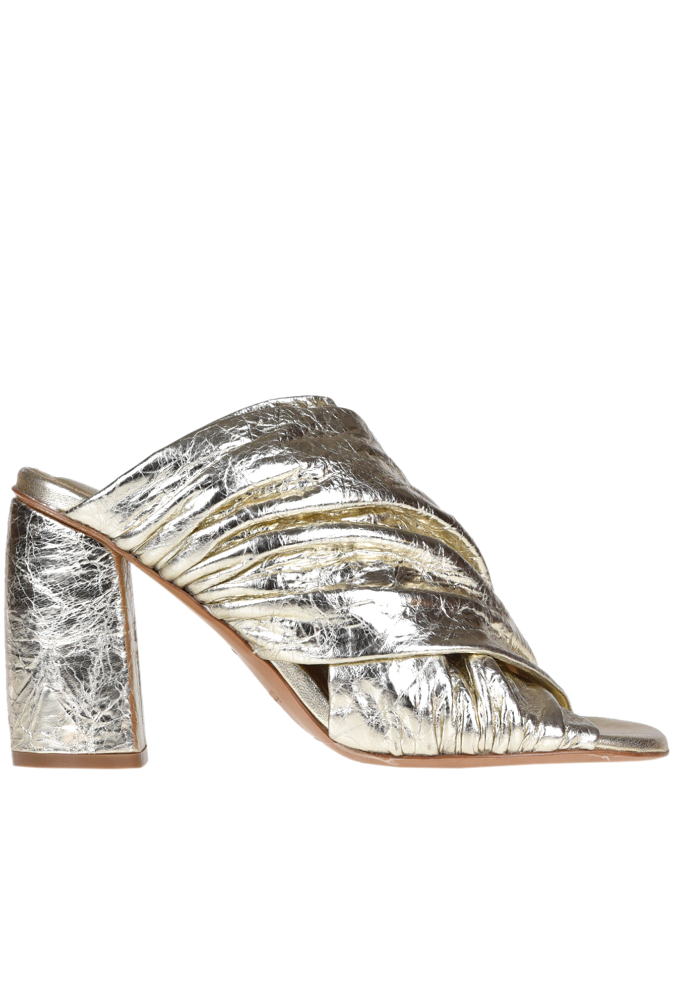 FORTE FORTE CRAQUELÈ LEATHER MULES