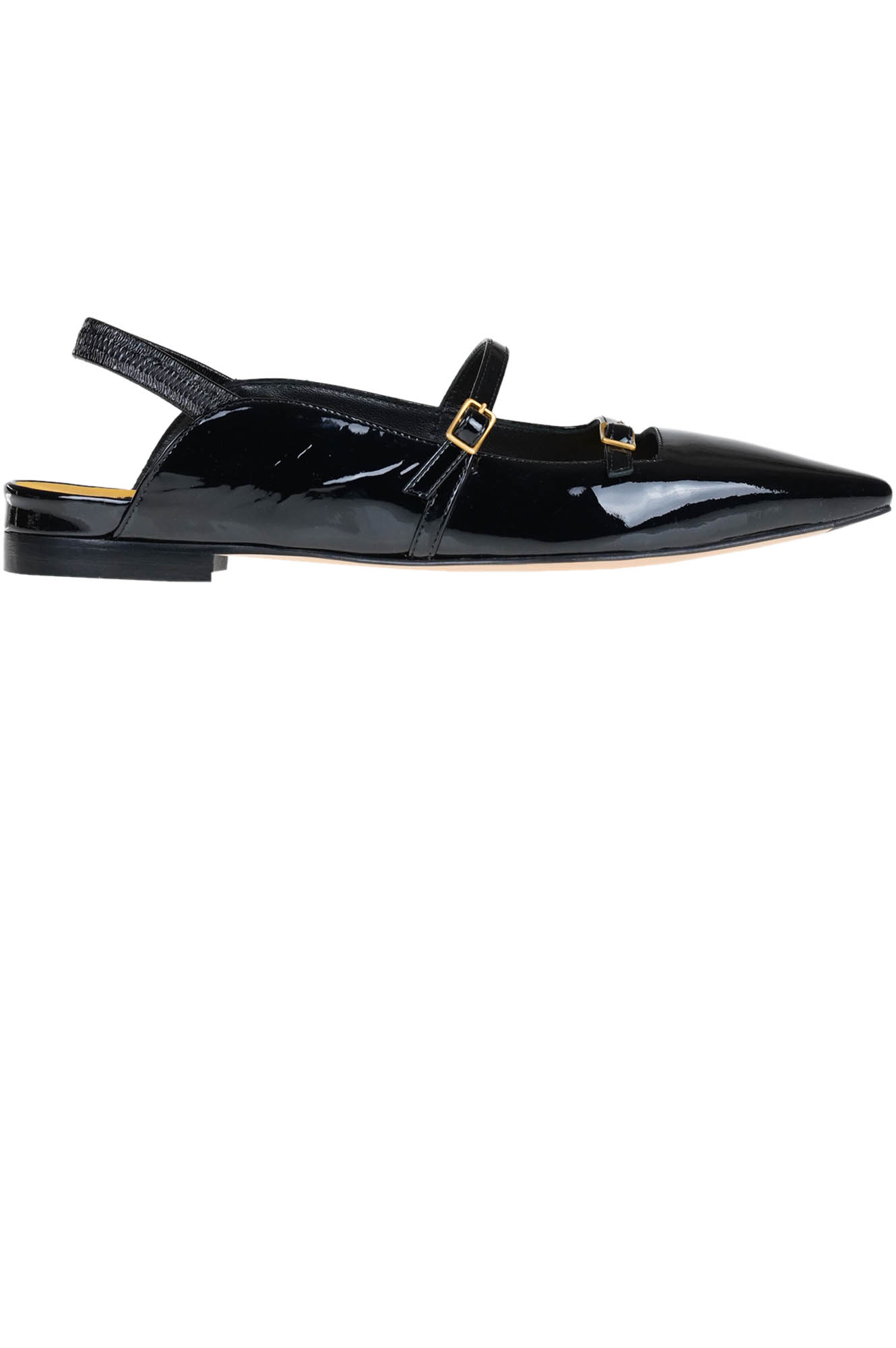 Patent leather slingback ballerinas