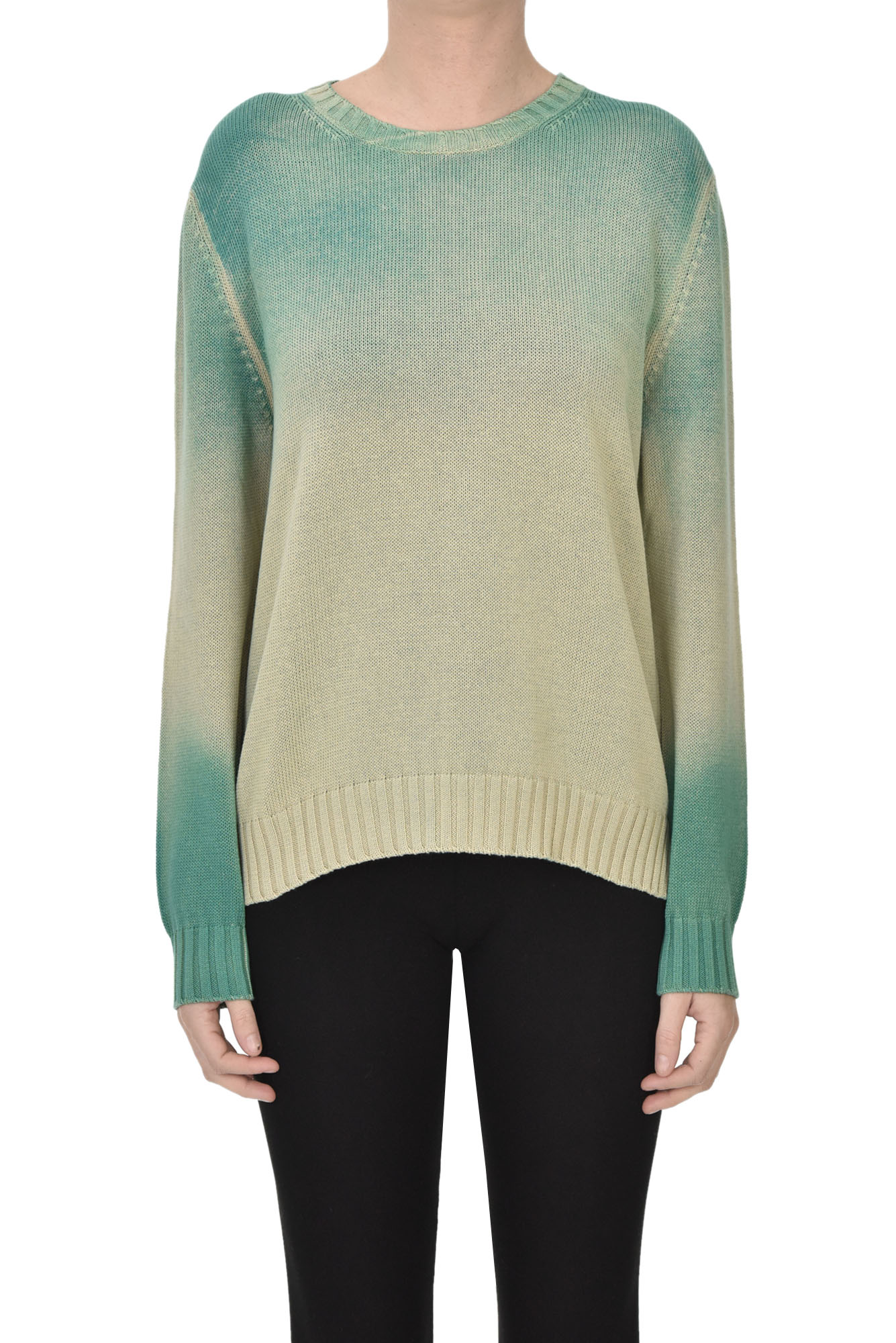 Alessandro Aste Gradient Effect Knit Pullover In Pastel Green