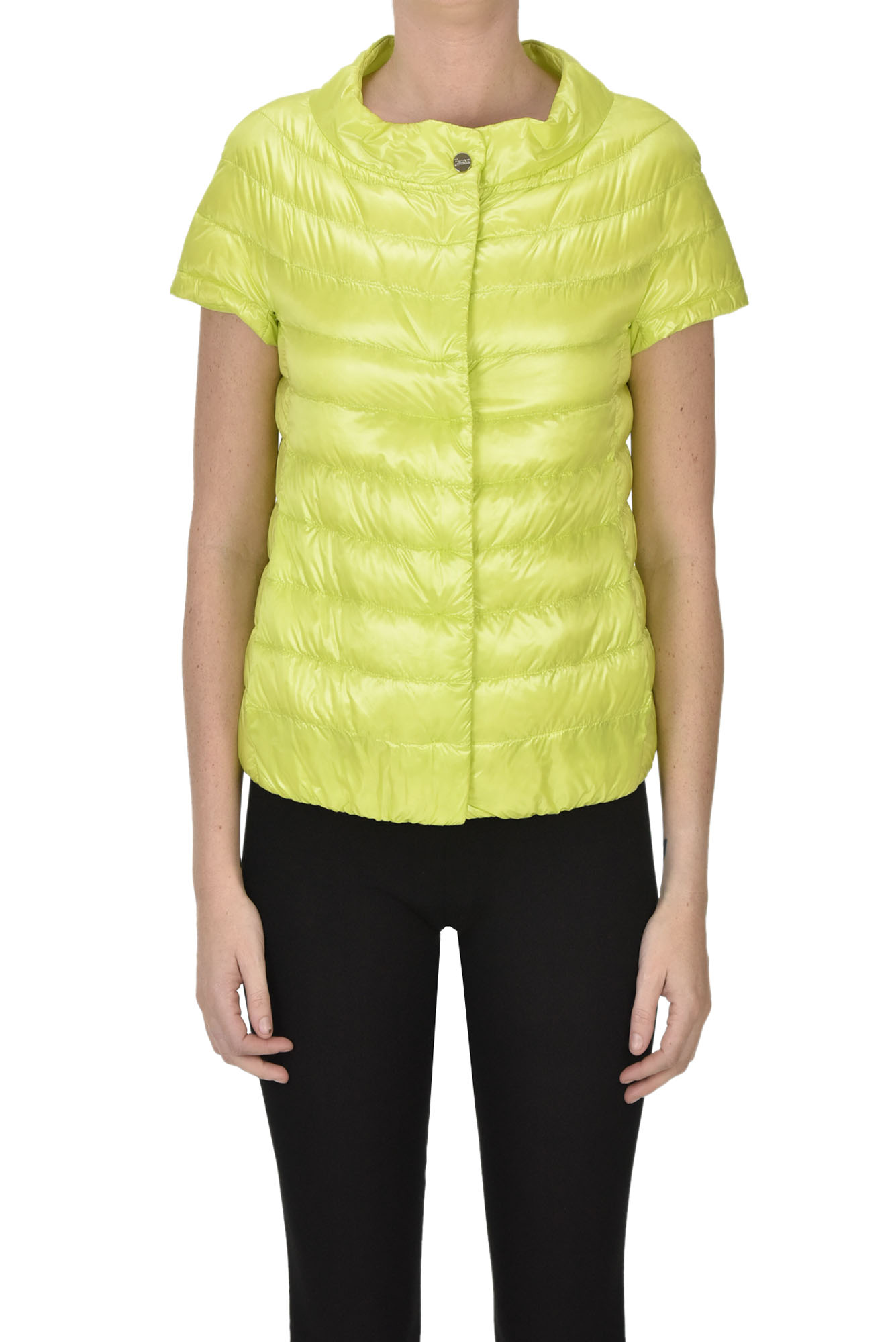 Herno Short Sleeves Down Jacket In Lime