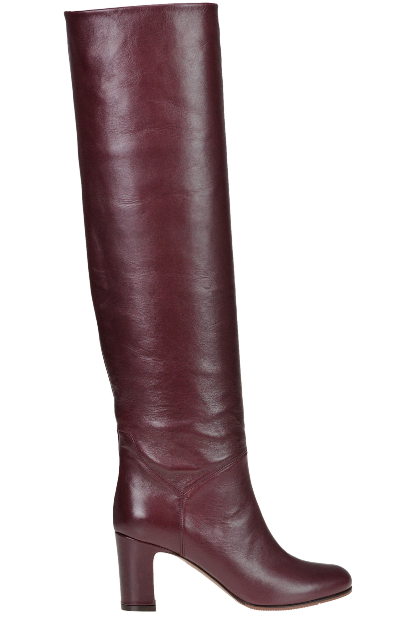 L'autre Chose Leather Over The Knee Boots In Bordeaux