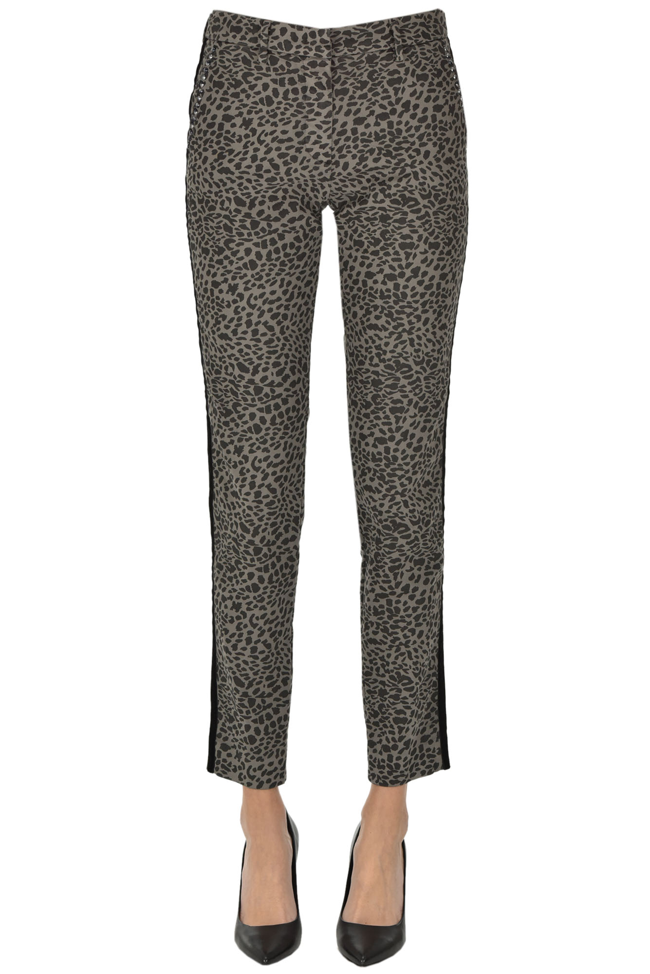 Pantaloni chino stampa animalier