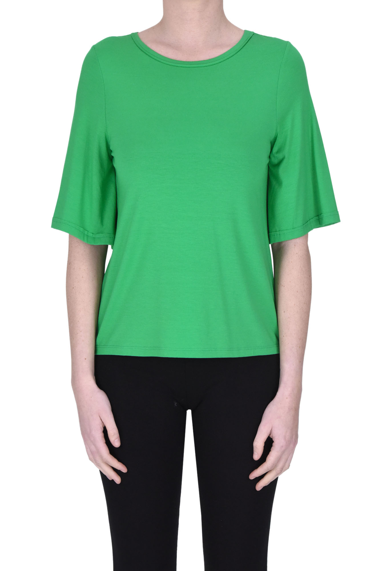 Shop Via Masini 80 Viscose T-shirt In Green