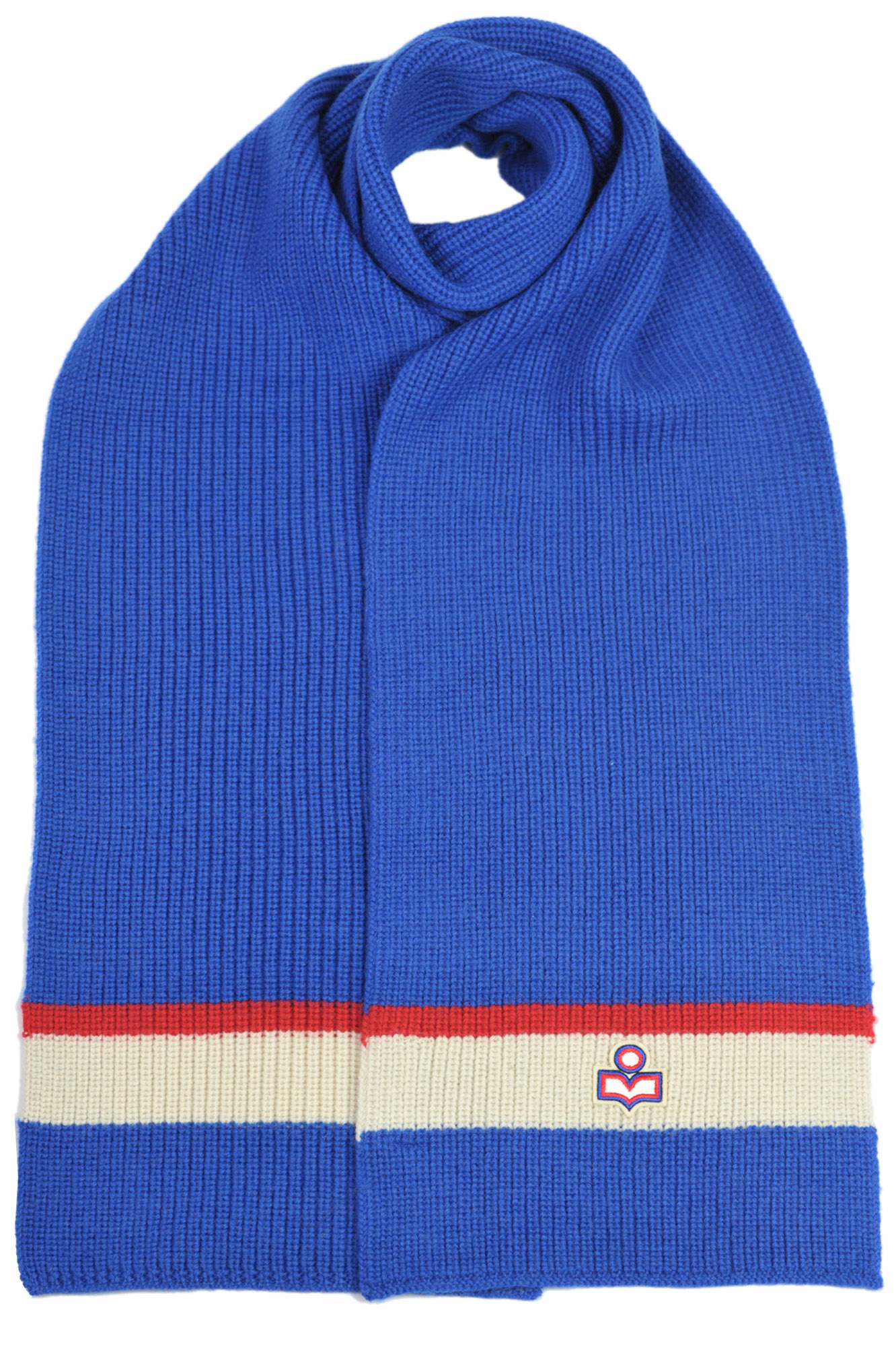 Isabel Marant Knitted Wool Scarf In Blue