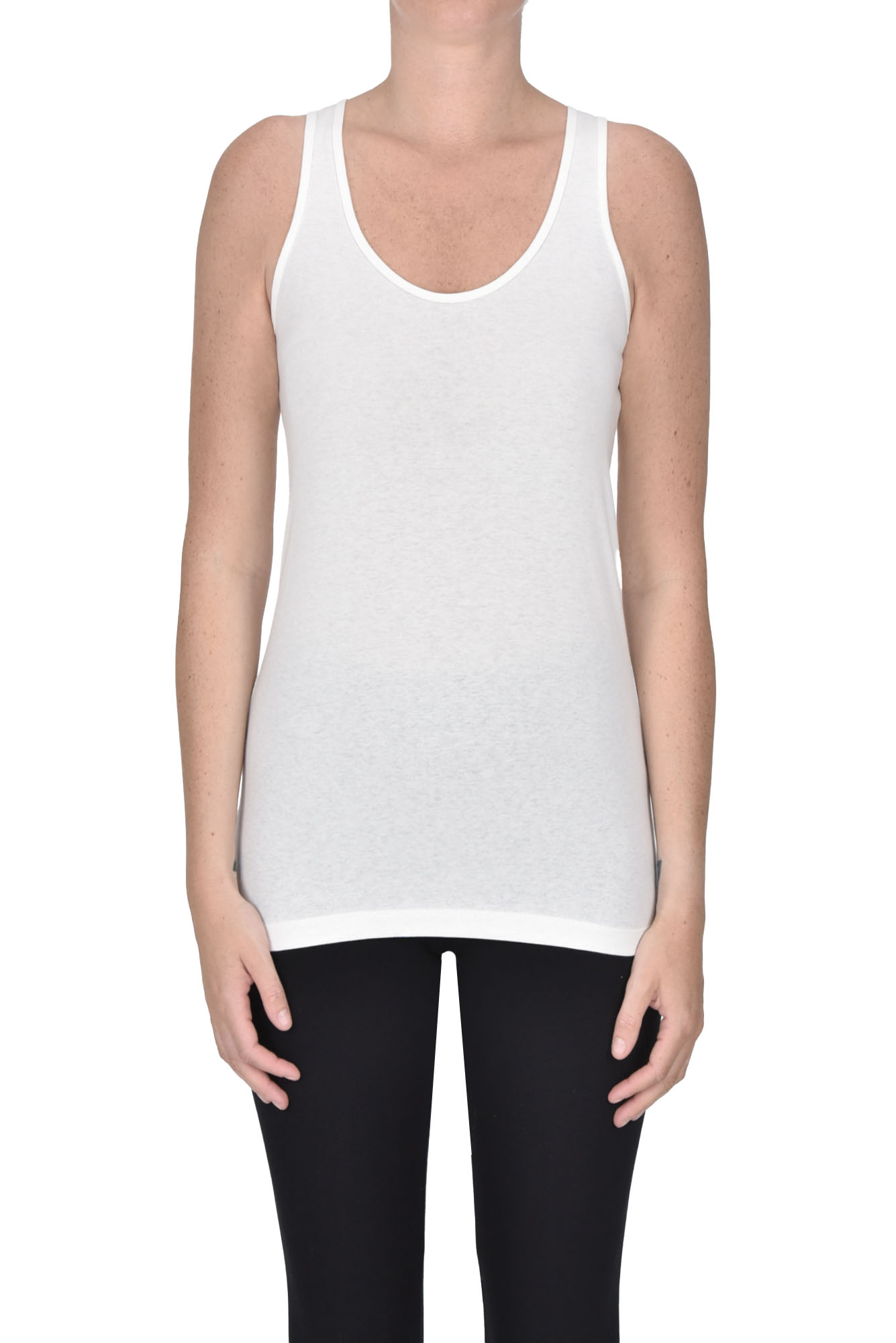 Alysi Jersey Tank Top In White