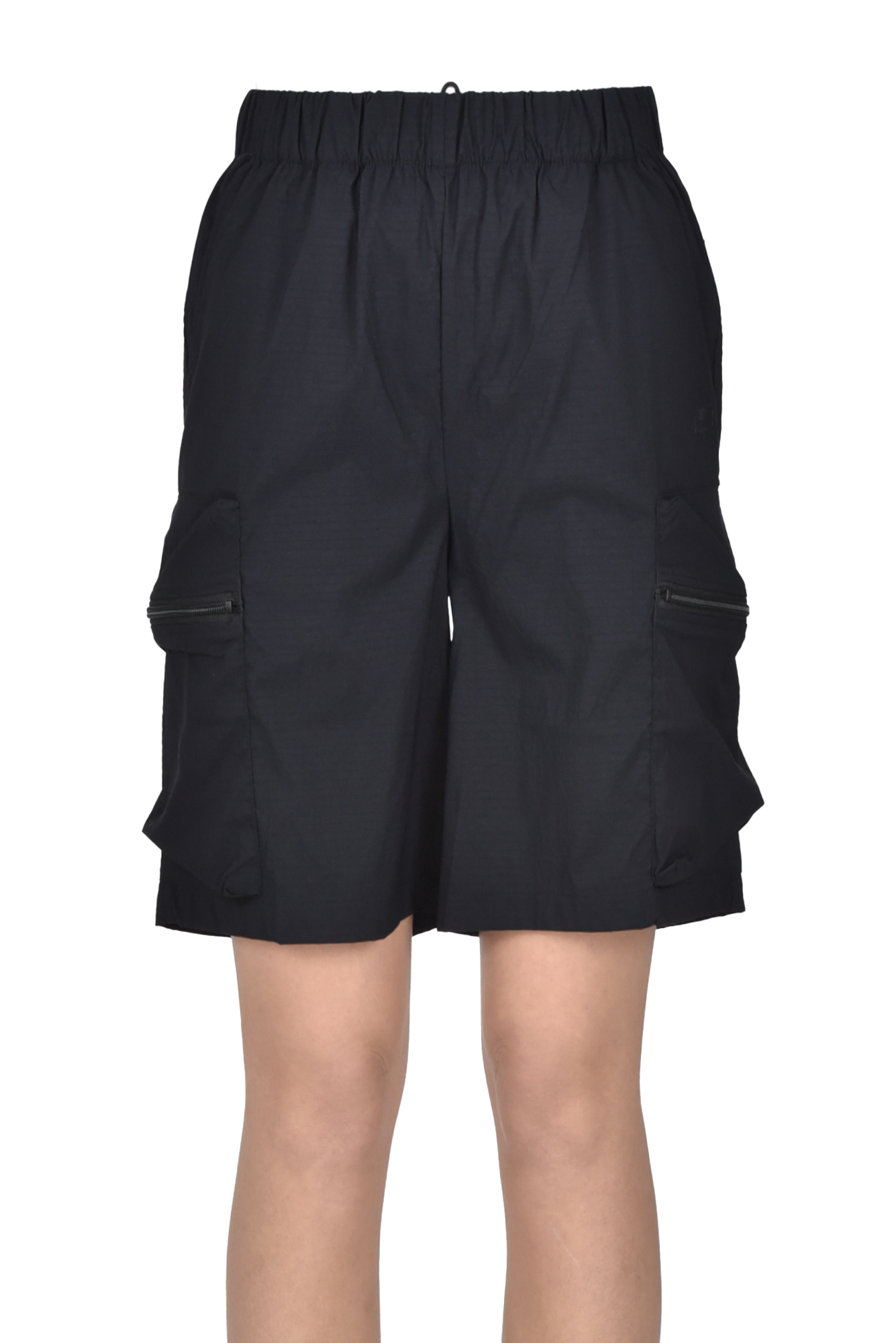 Shop Rains Techno Fabric Cargo Shorts In Black