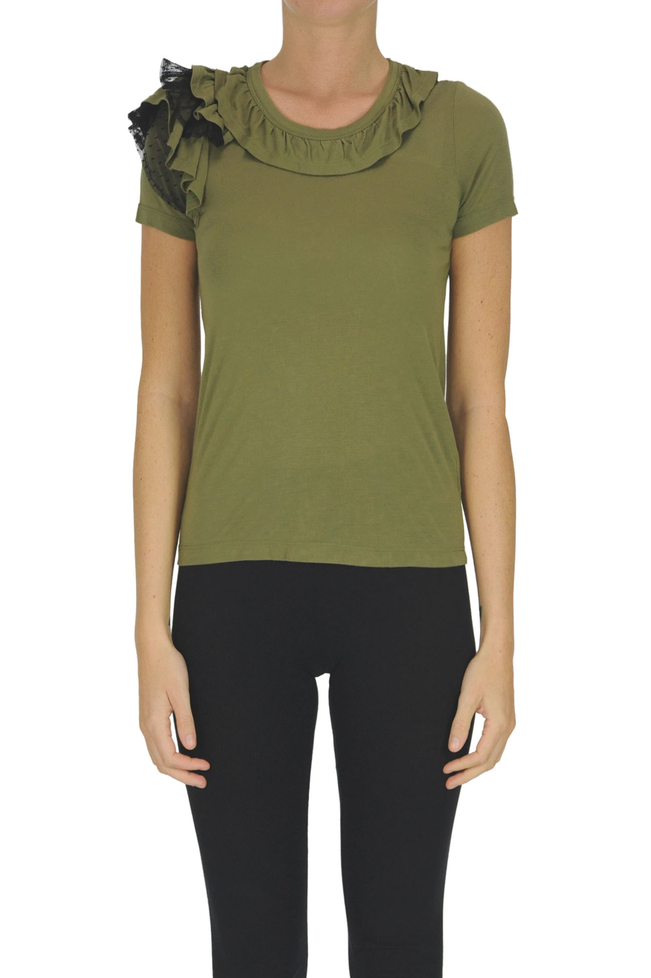 T-shirt in modal con ruches