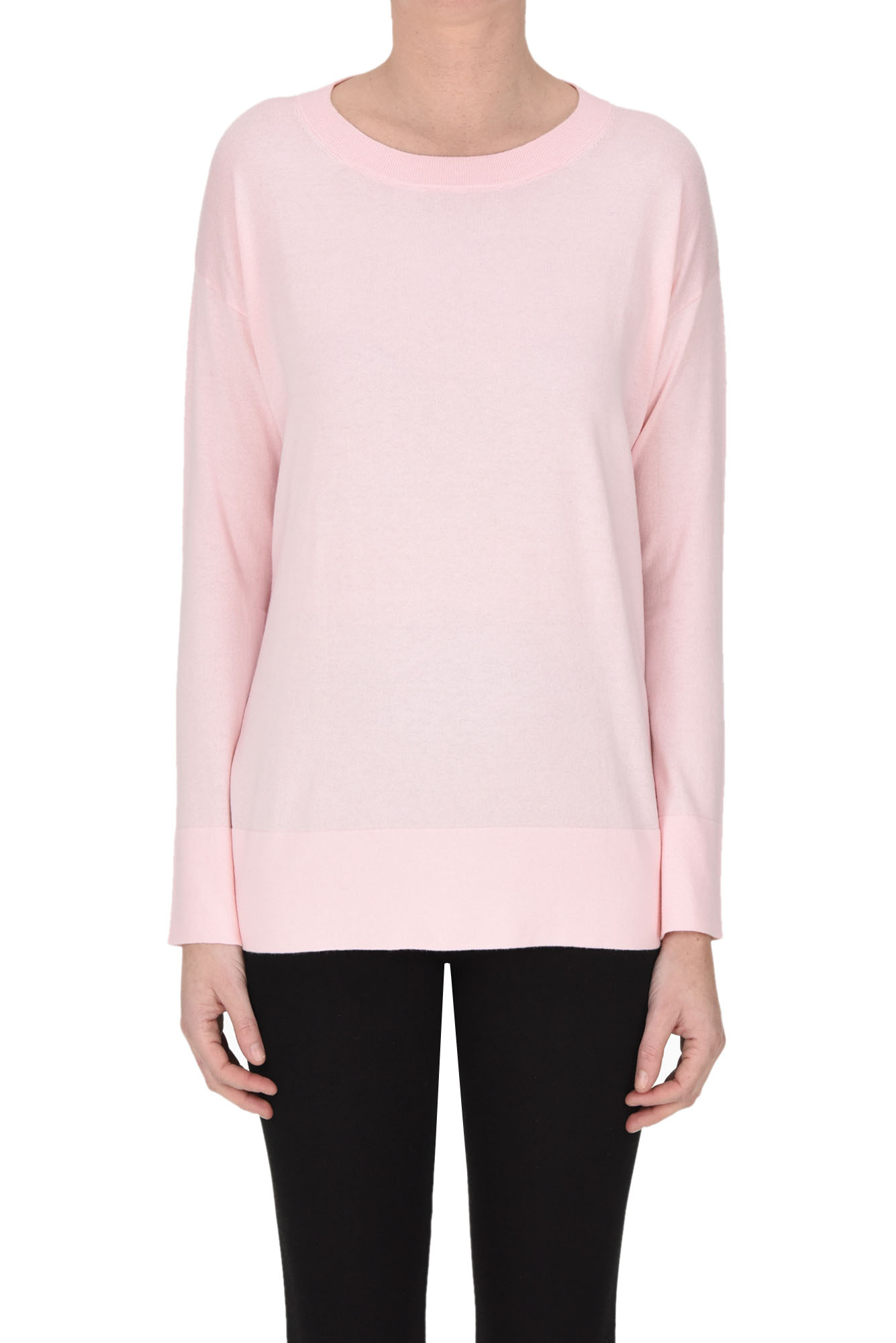 Shop Allude Cotton And Cashmere Pullover In Pink
