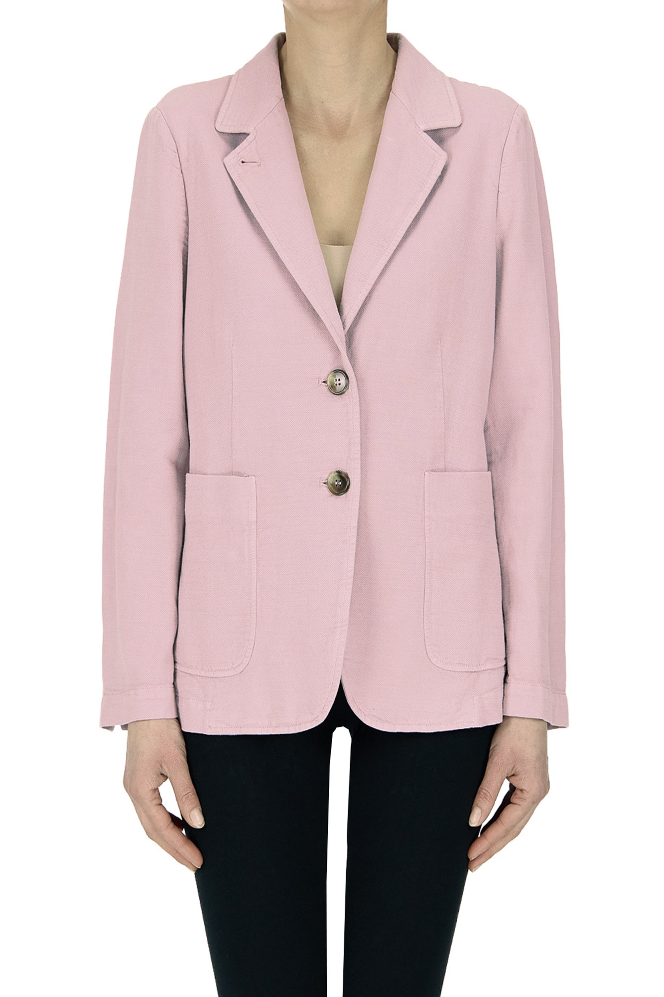 Kiltie Cotton And Linen Blazer In Pink