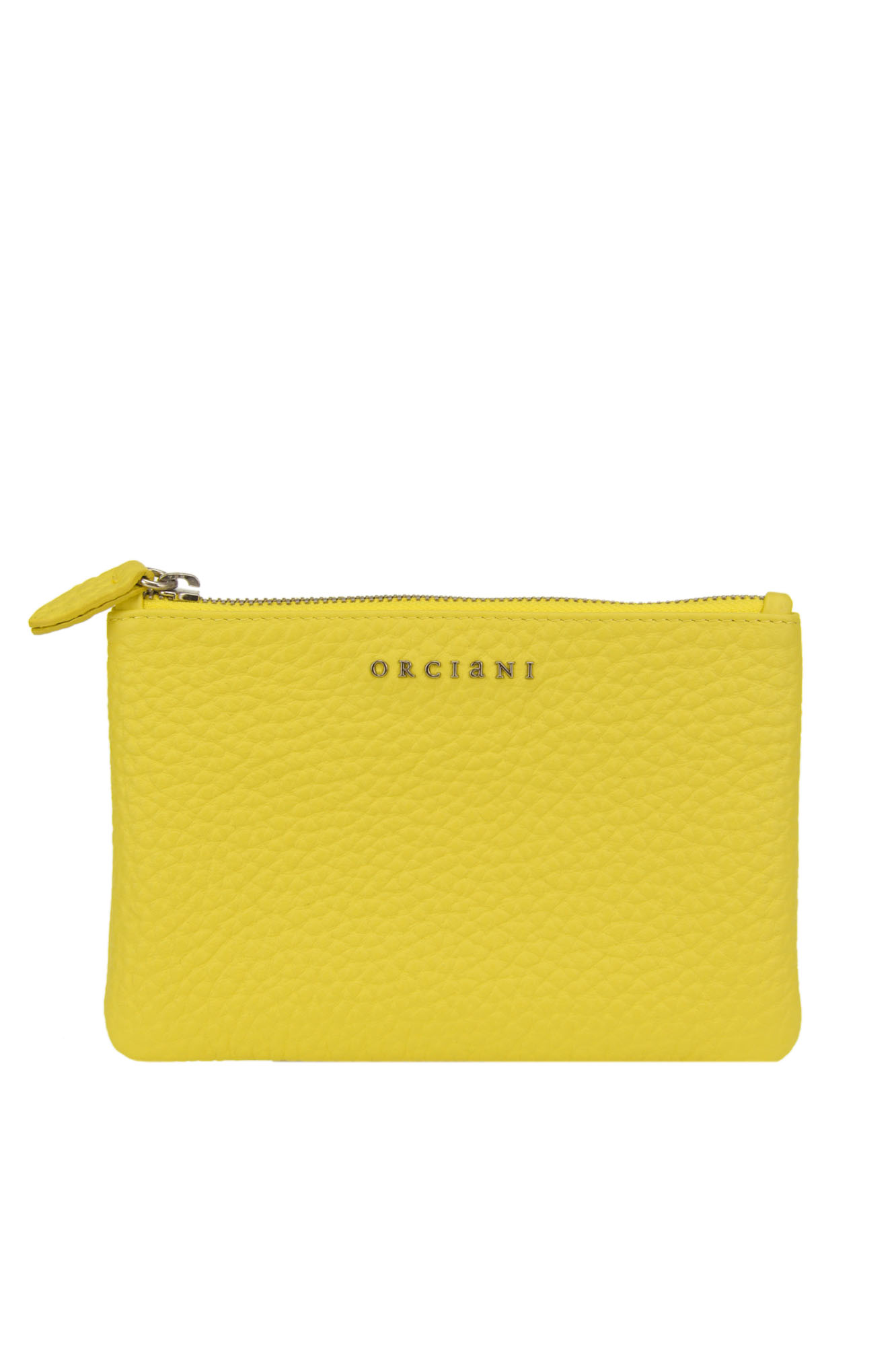 Orciani Leather Pouch In Yellow