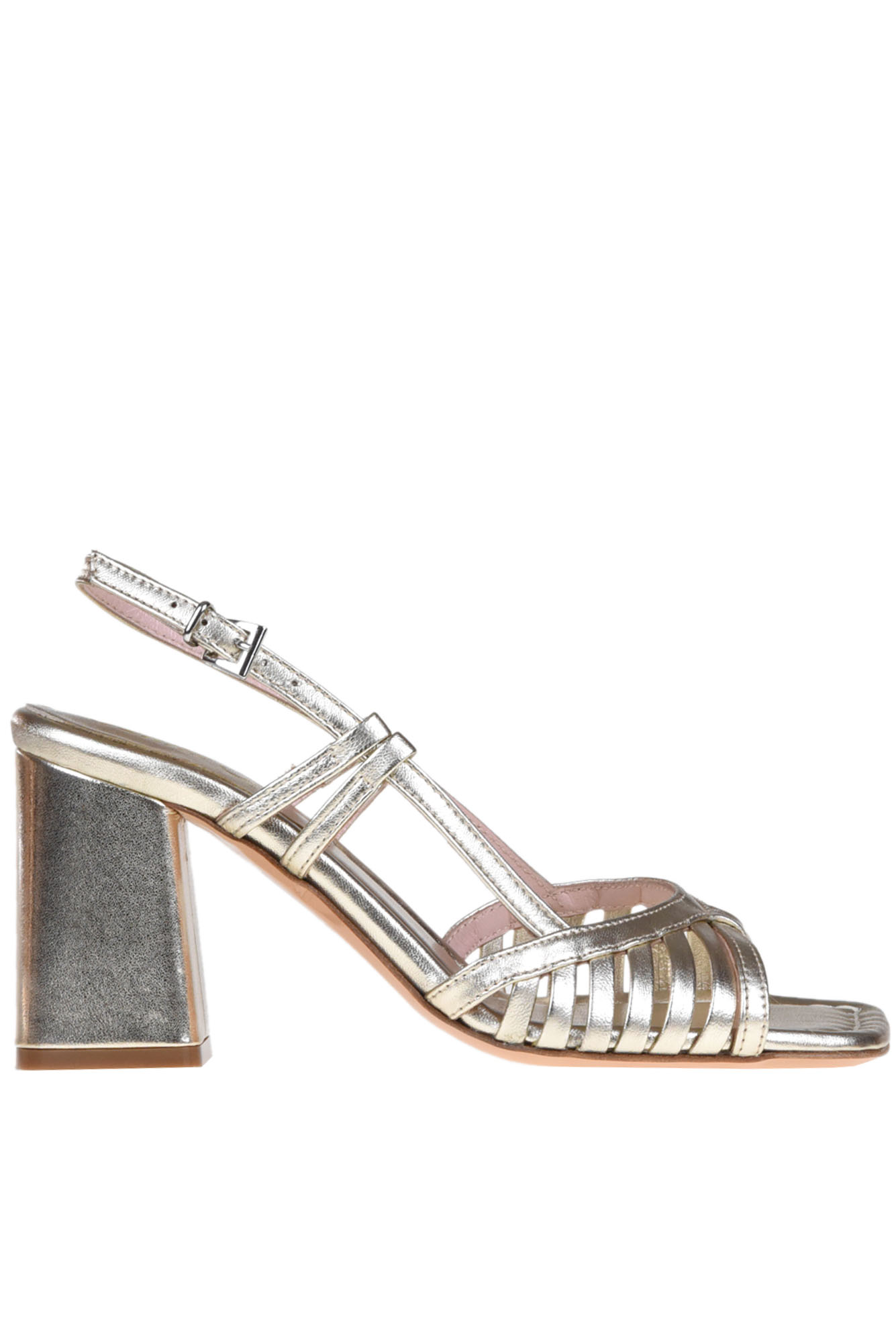 Shop Anna F Metallic Effect Leather Sandals In Gold