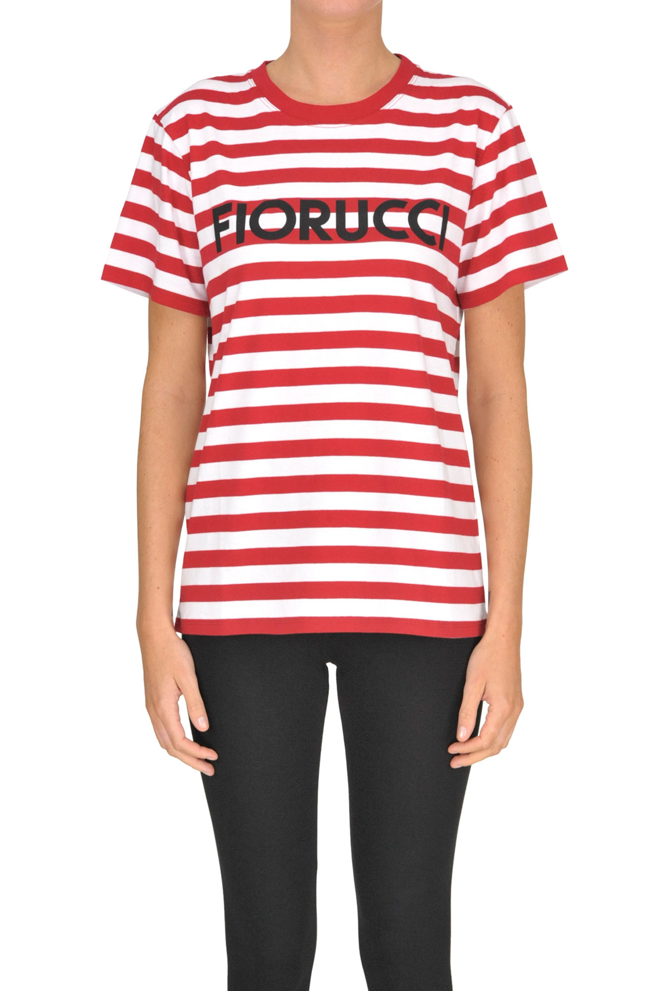 FIORUCCI DESIGNER LOGO STRIPED T-SHIRT