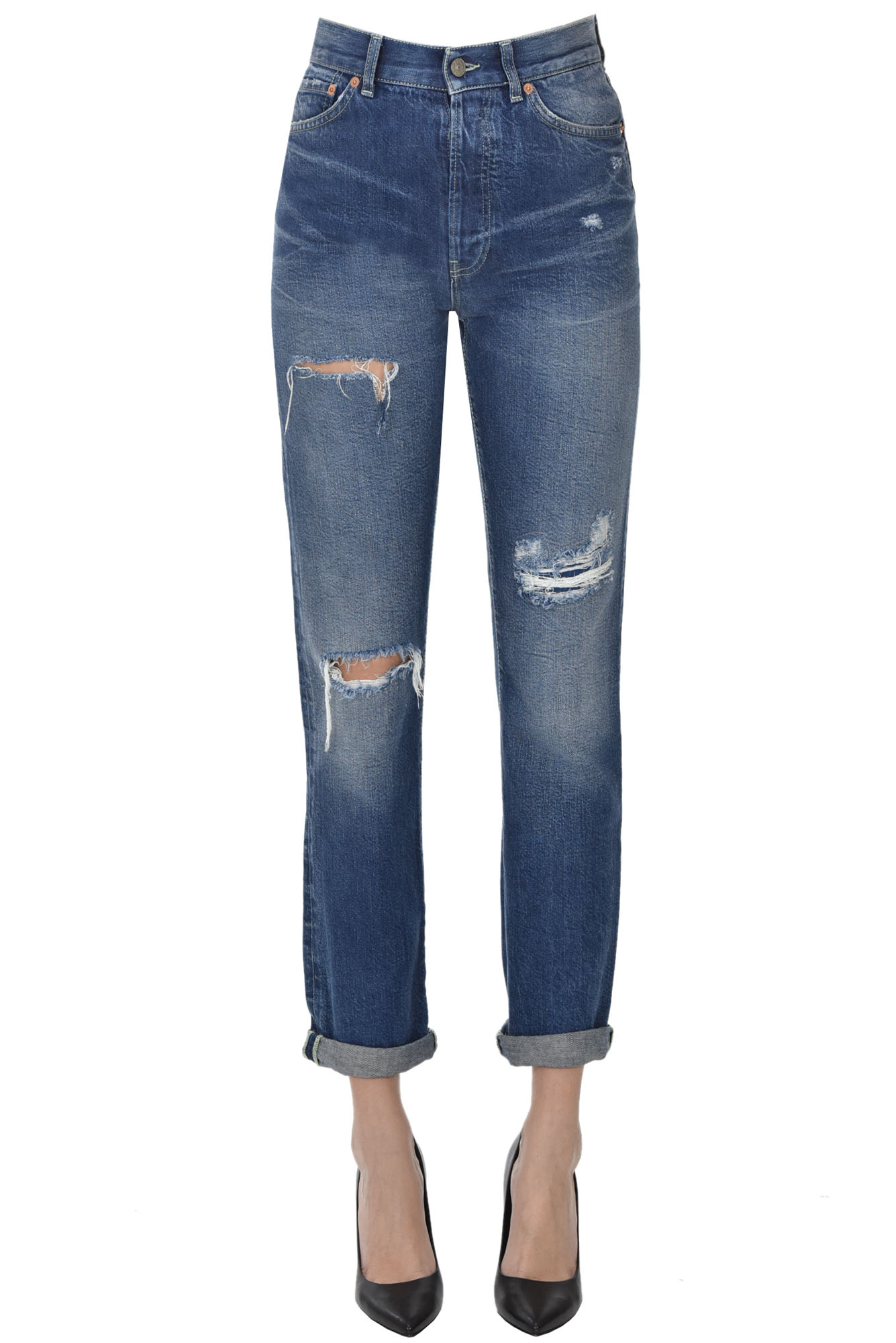 Dondup Nina Destroyed Jeans In Denim