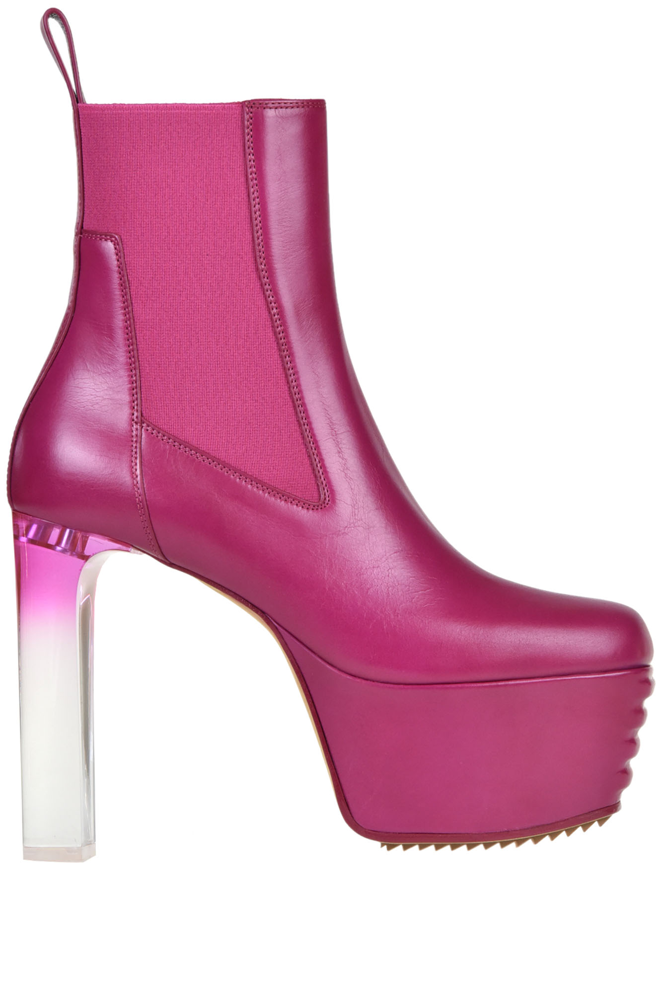 Rick Owens Minimal Grill Beatle Ankle Boots In Shocking Pink
