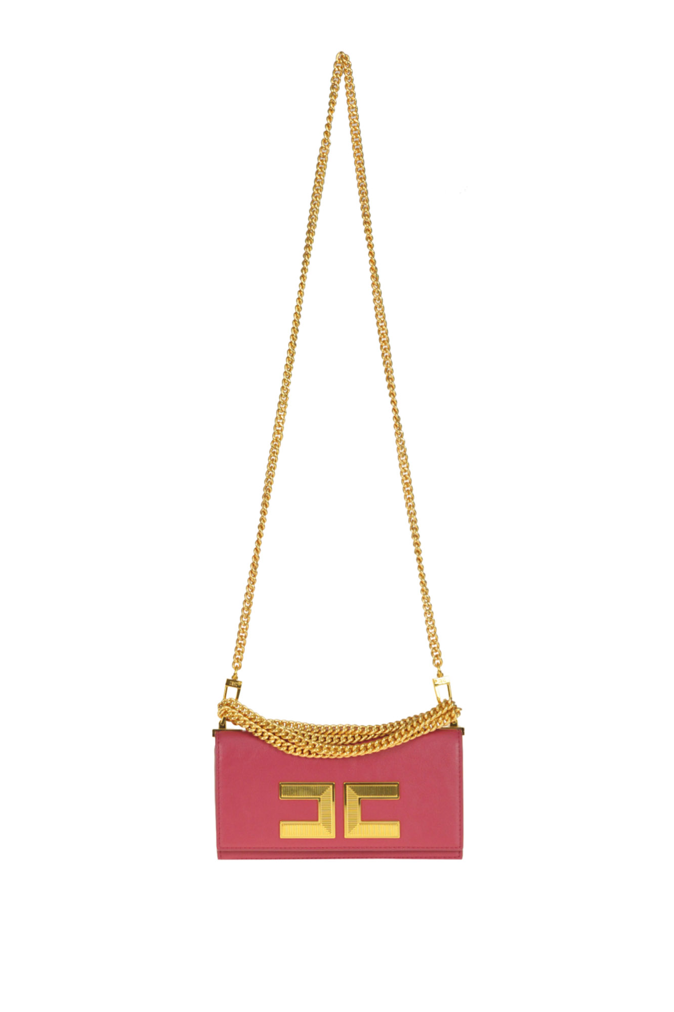 Elisabetta Franchi Eco-leather Mini Shoulder Bag In Raspberry