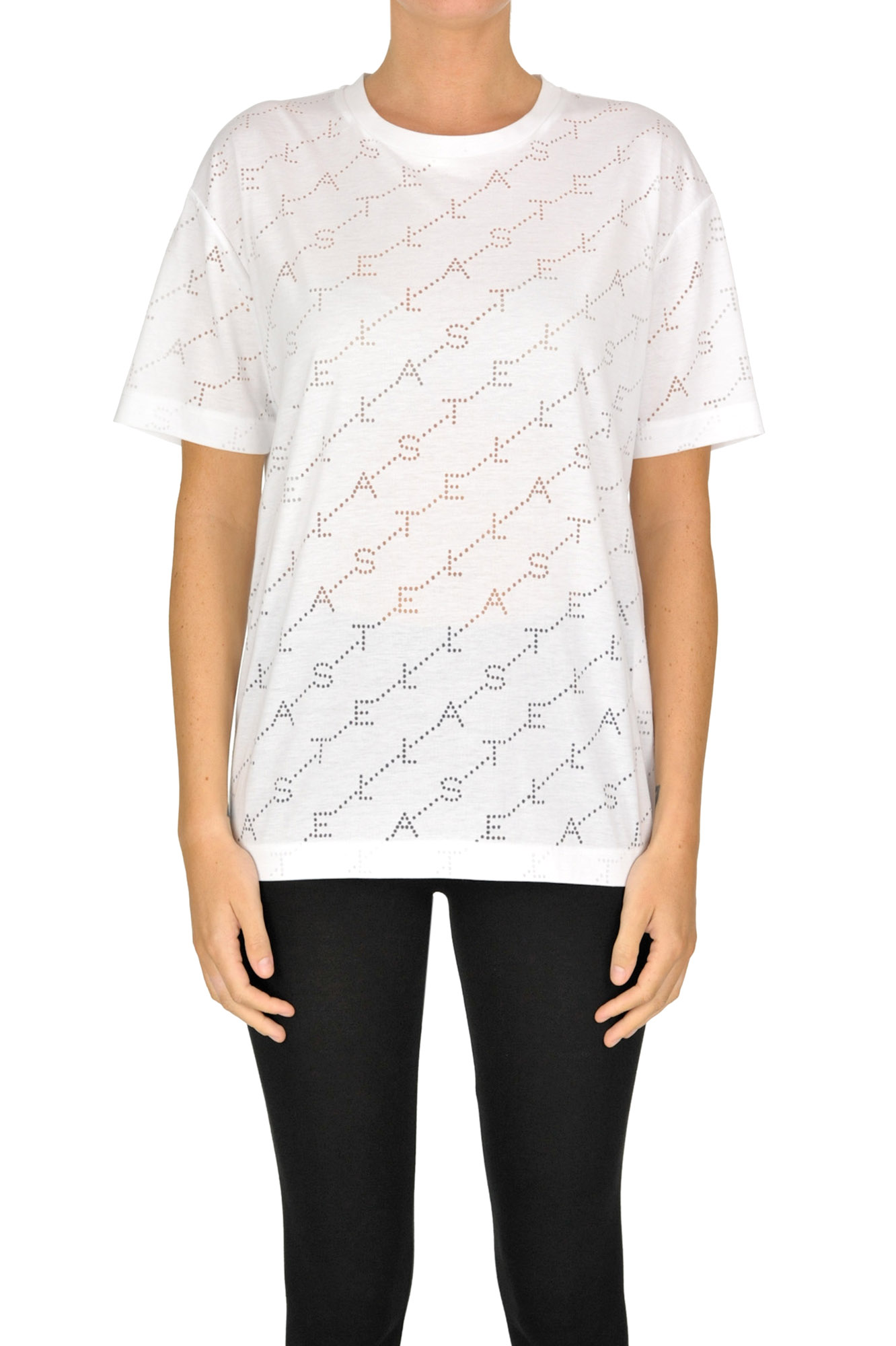 Stella Mccartney Cut-out Designer Logo T-shirt In White
