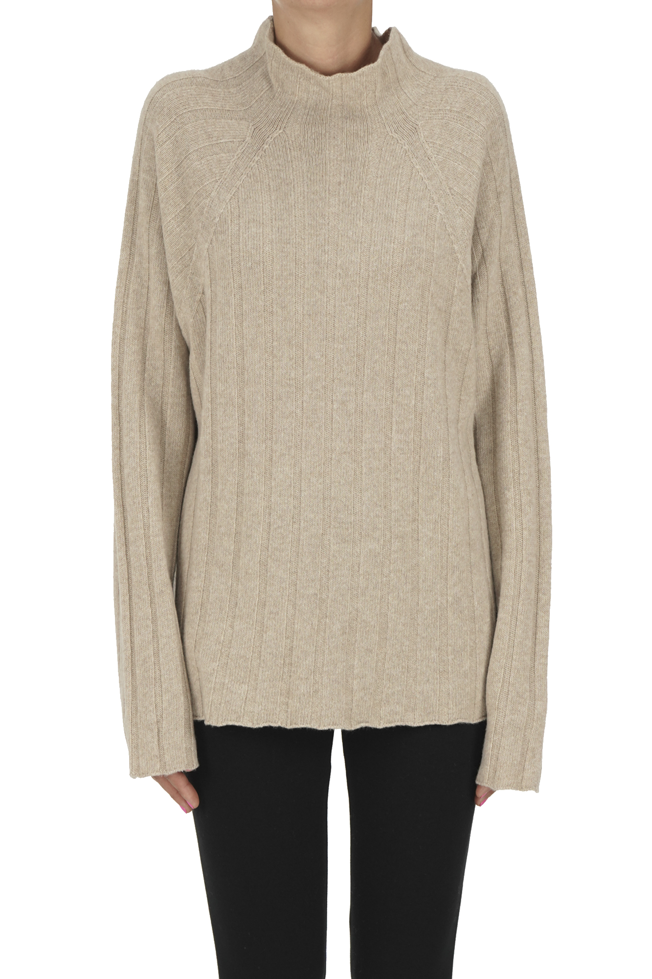 Millenovcentocinquanta7 Ribbed Knit Pullover In Neutral