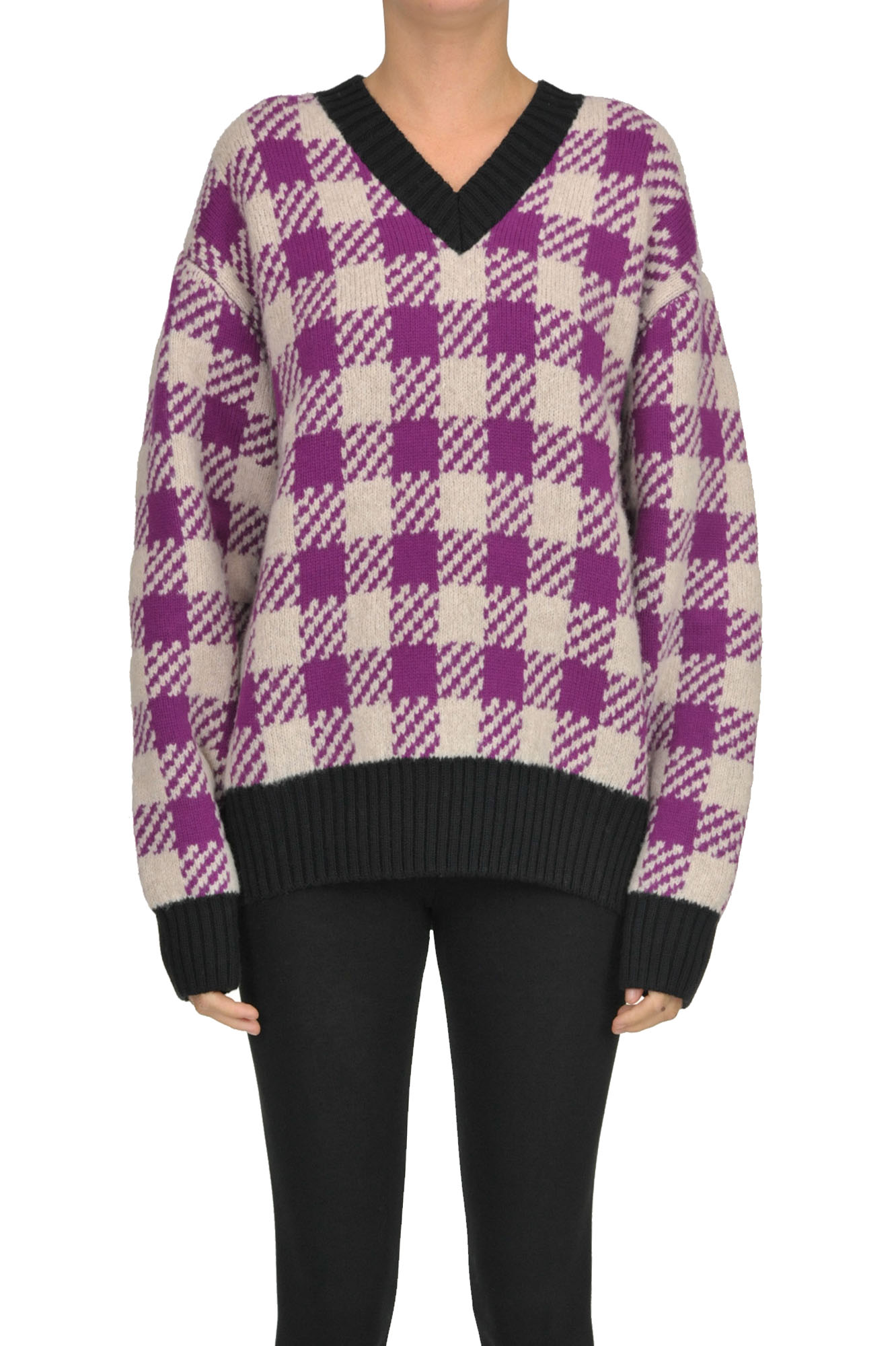Dries Van Noten Checked Print Pullover In Multicoloured