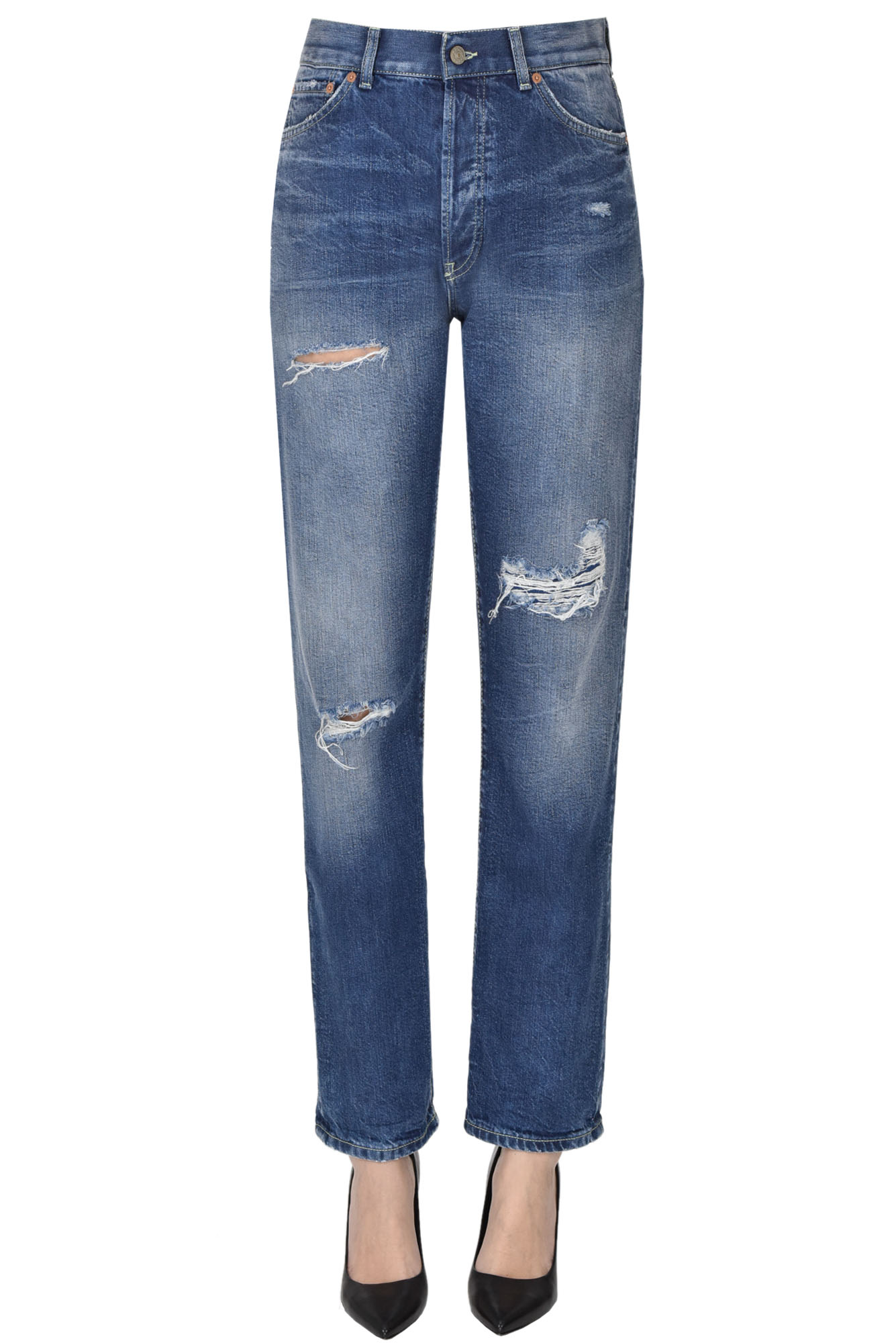 Dondup Nina Destroyed Jeans In Denim