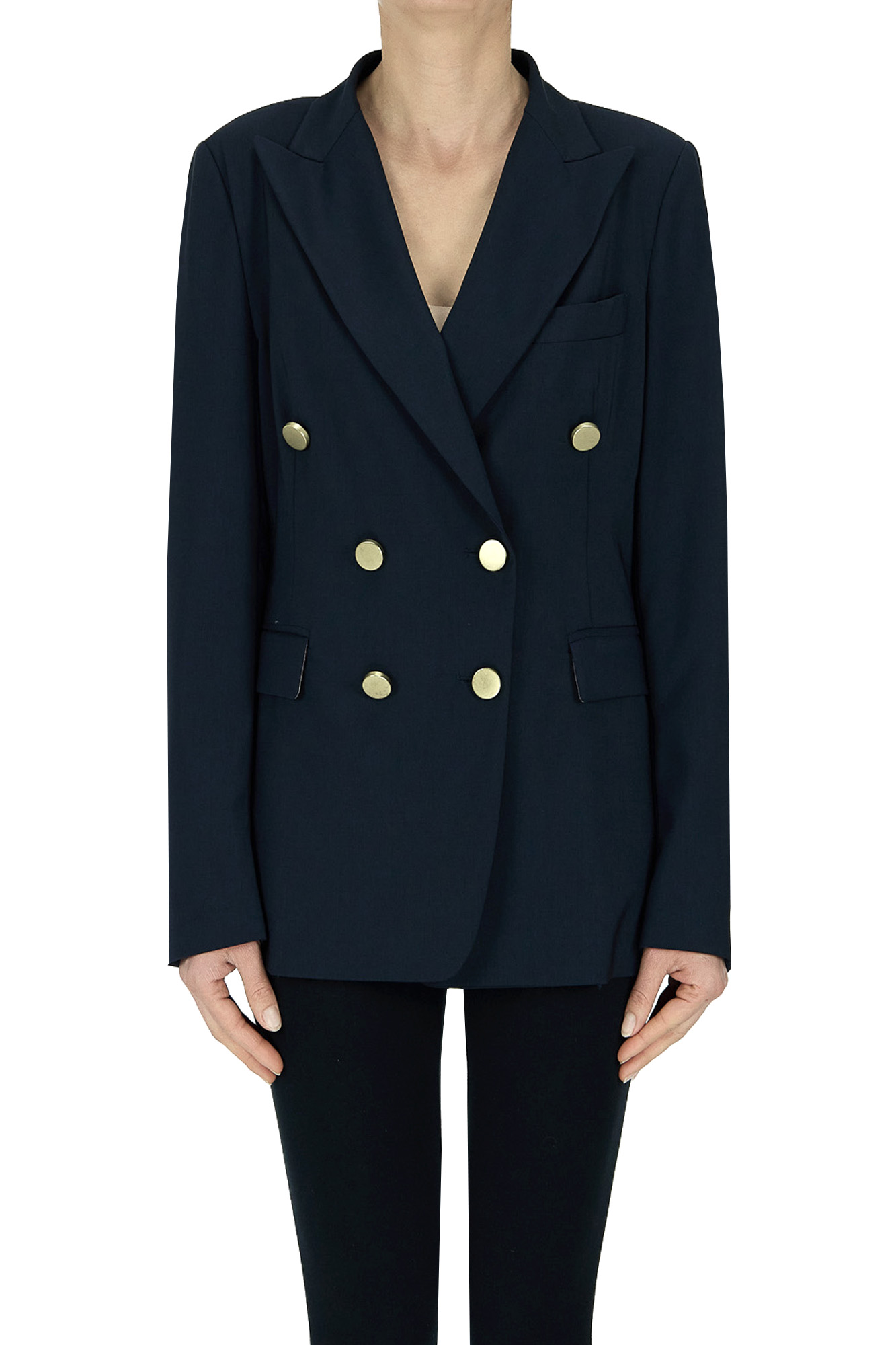 Kiltie Lightweight Wool Blazer In Blue