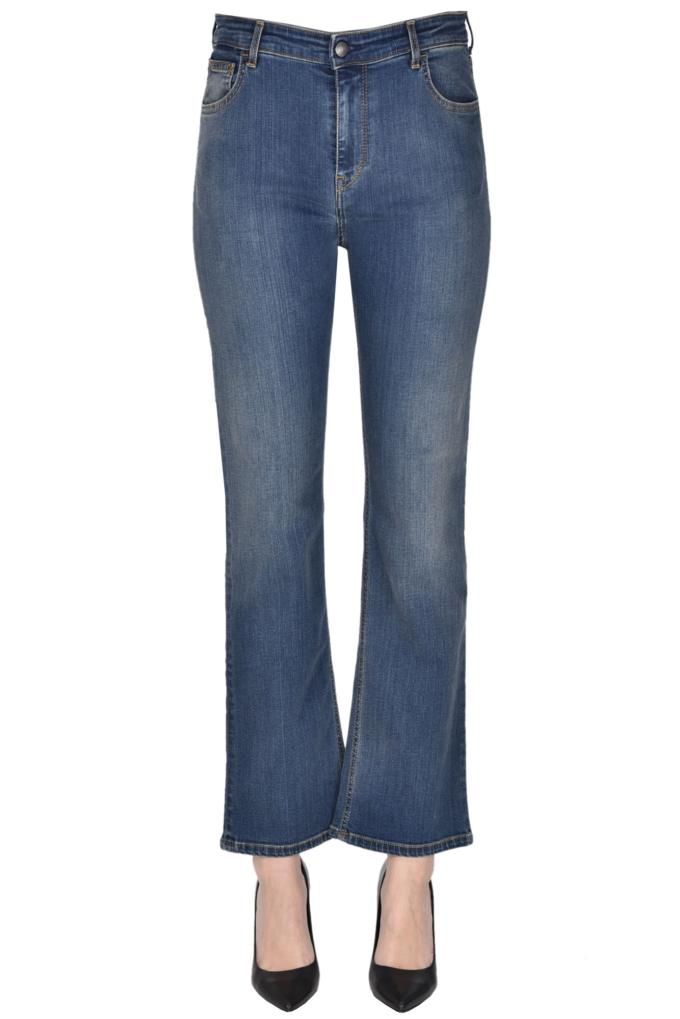 Shop Fay Slightly Flared Leg Jeans In Denim