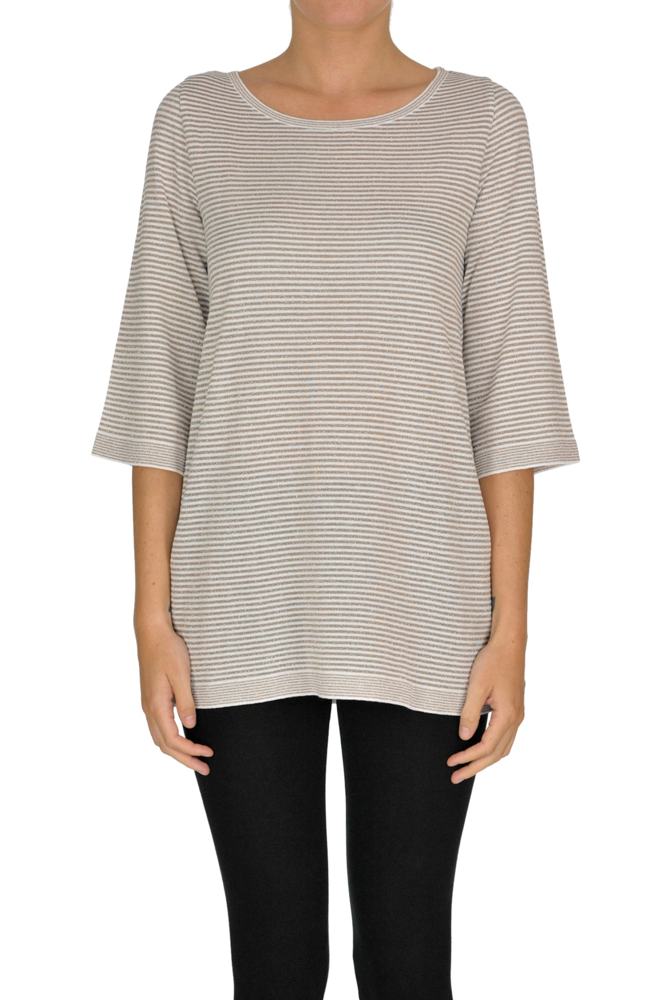Alessandro Striped Pullover With Lurex In Bronze