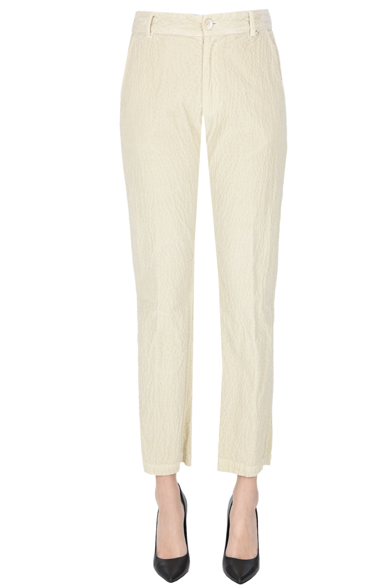 Shop Bsbee Corduroy Trousers In Cream