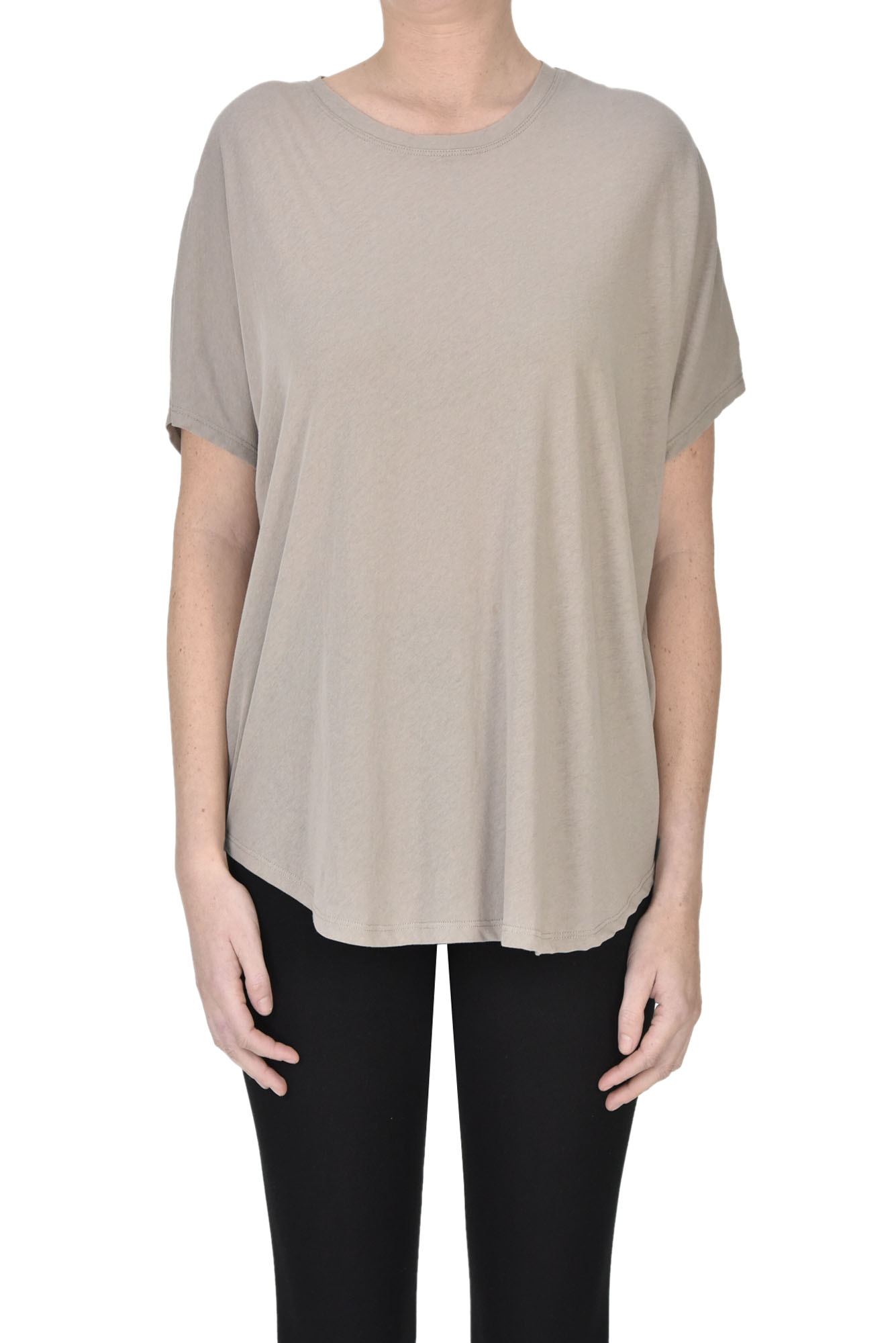 Shop Ct Plage Oversized Cotton Shirt In Dove-grey