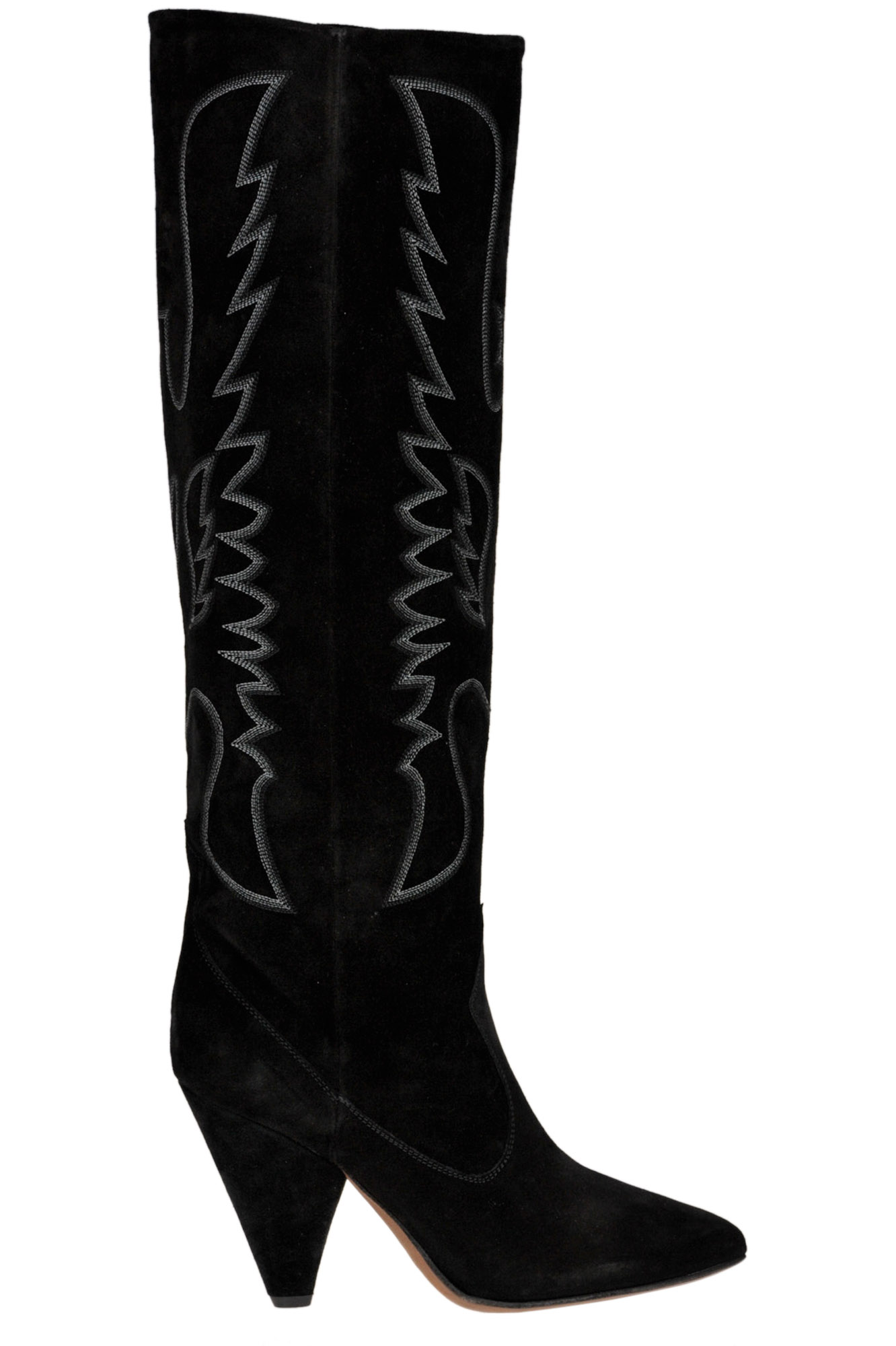 Buttero High Leg Suede Boots In Black