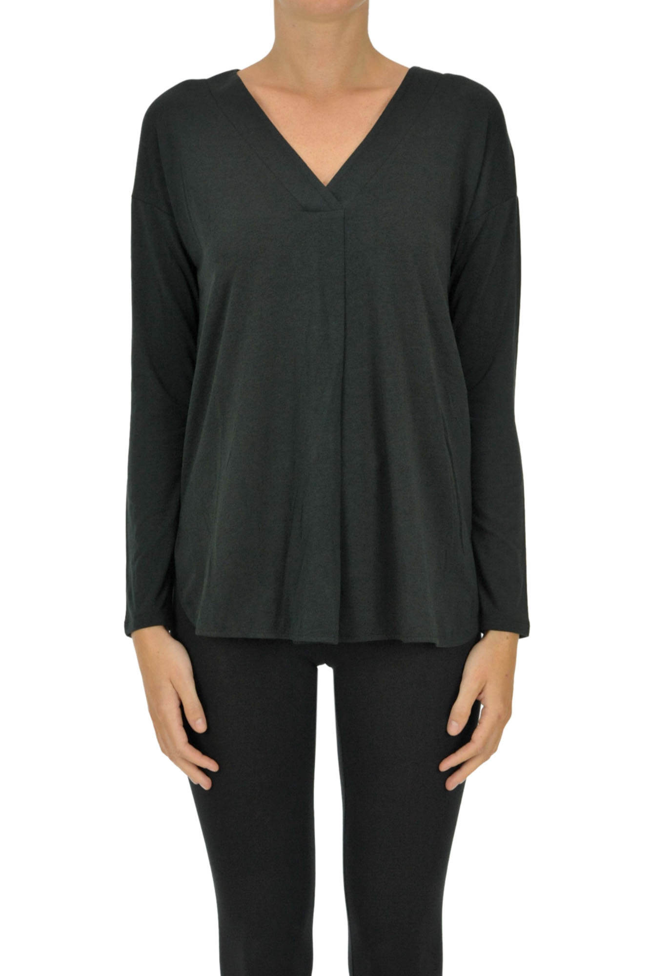 Shop Max Mara Flared T-shirt In Dark Green