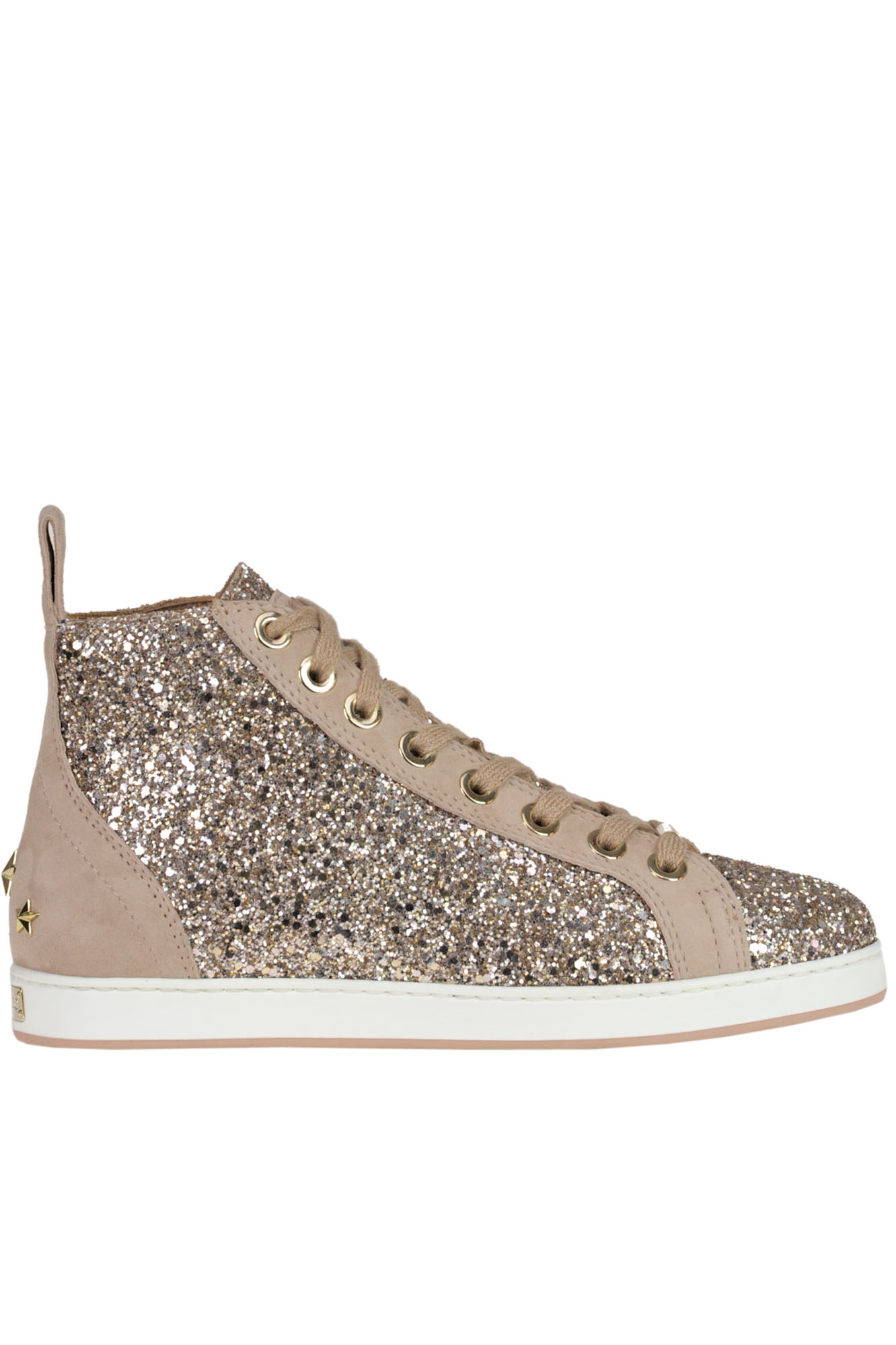 Jimmy Choo Colt Glittered Sneakers In Cipria