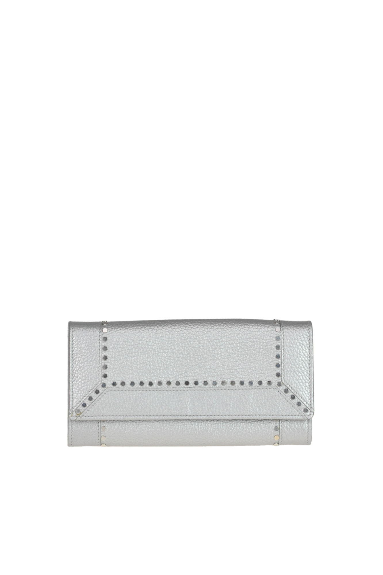 ORCIANI METALLIC EFFECT LEATHER WALLET WITH STUDS