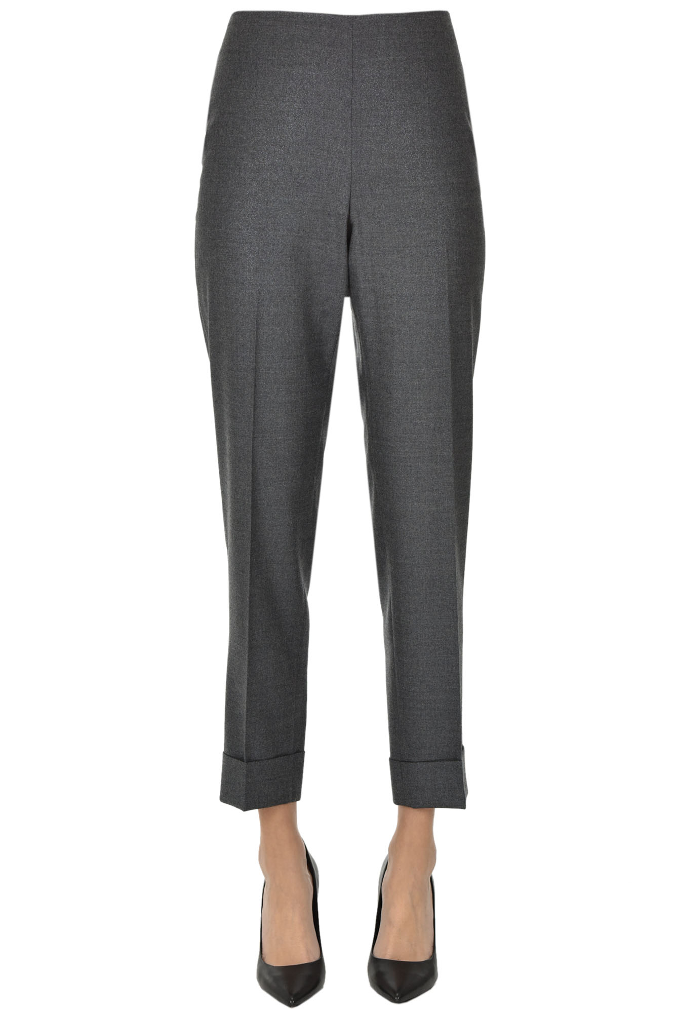 Pantaloni in lana con lurex