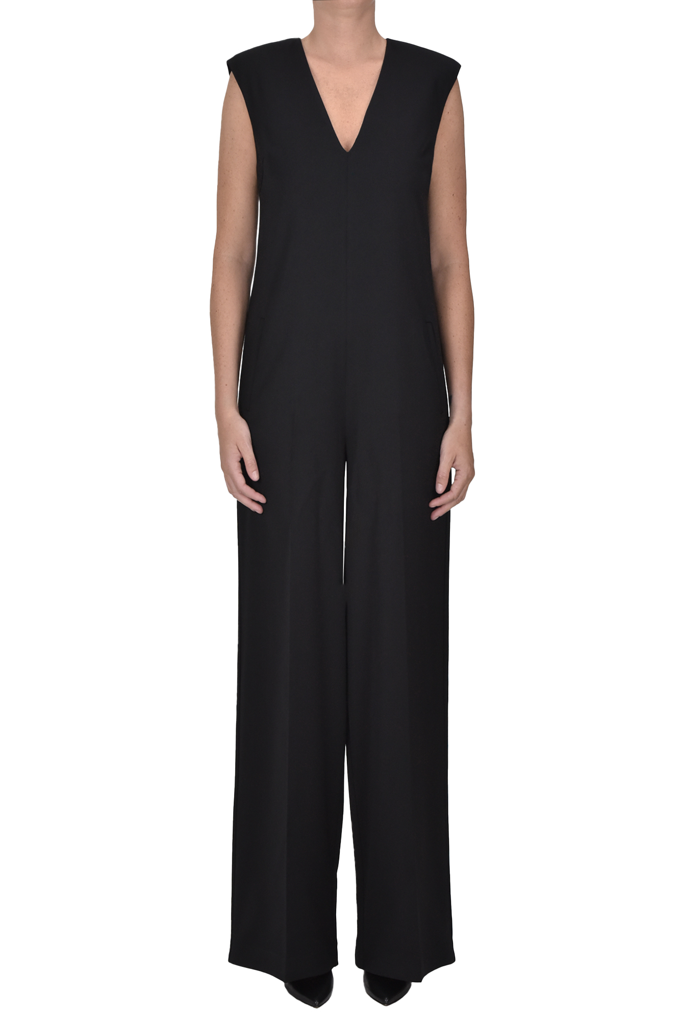 Semicouture Wool-blend Jumpsuit In Black