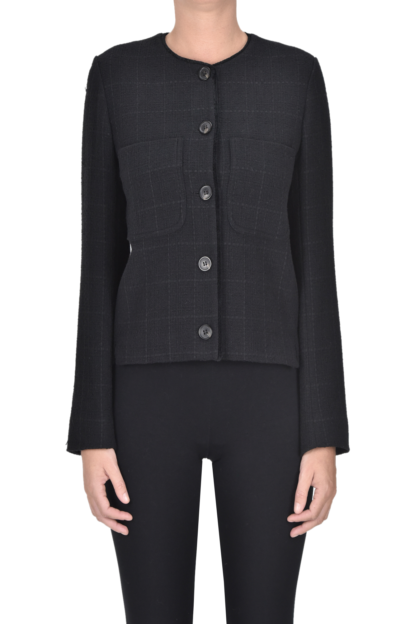 Apc Chanel Style Tweed Jacket In Gray