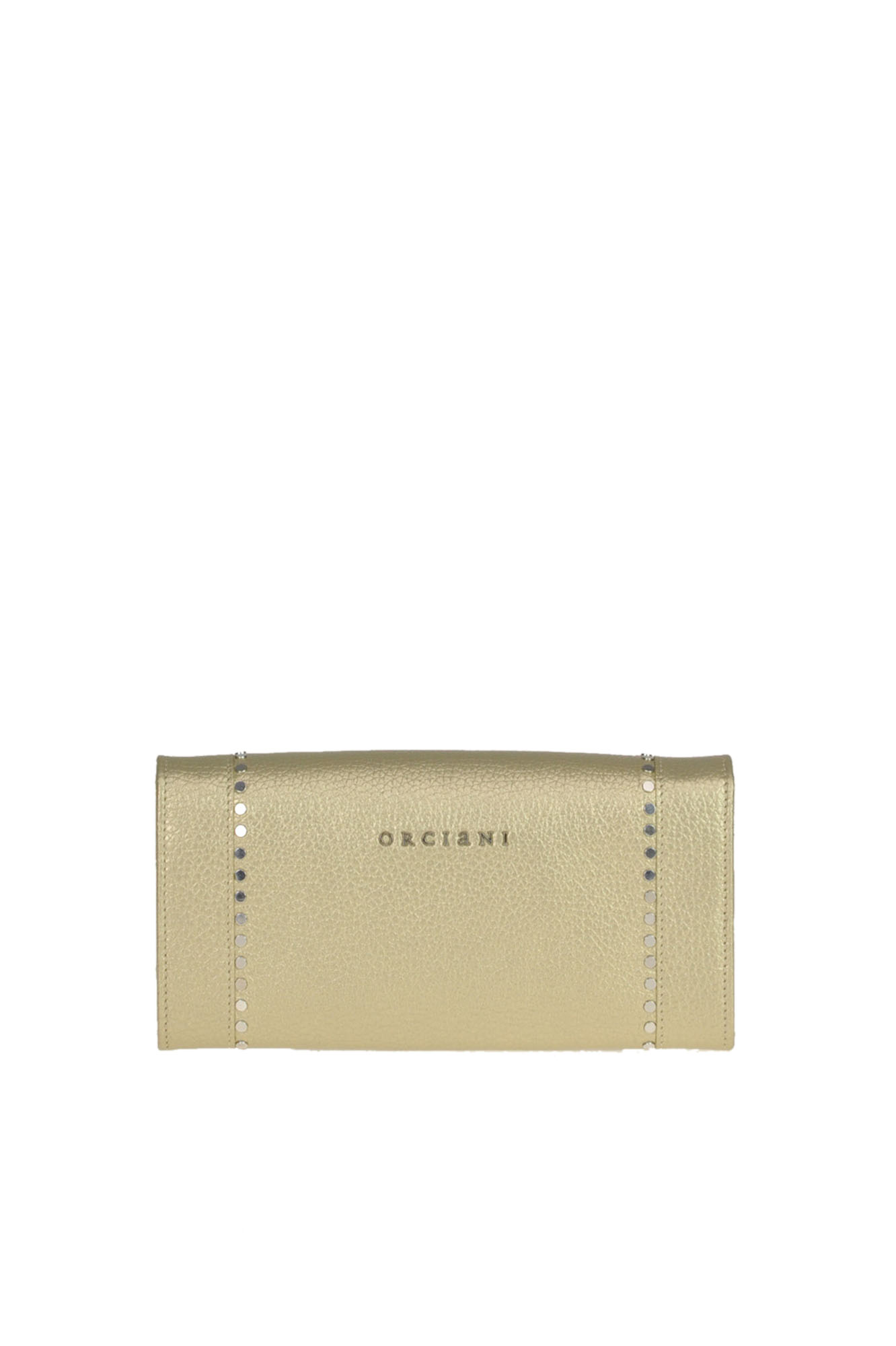 ORCIANI METALLIC EFFECT LEATHER WALLET WITH STUDS