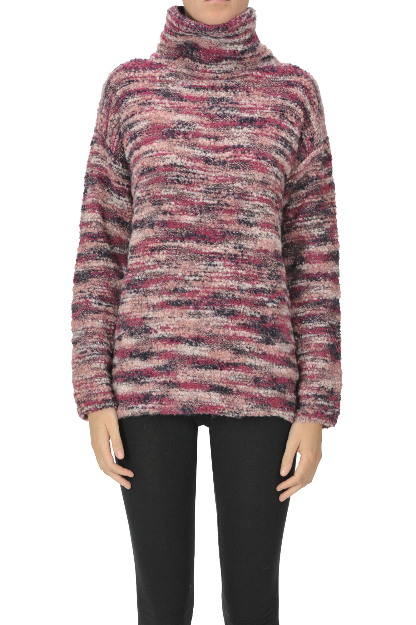 Anneclaire Bouclè Knit Pullover In Pink