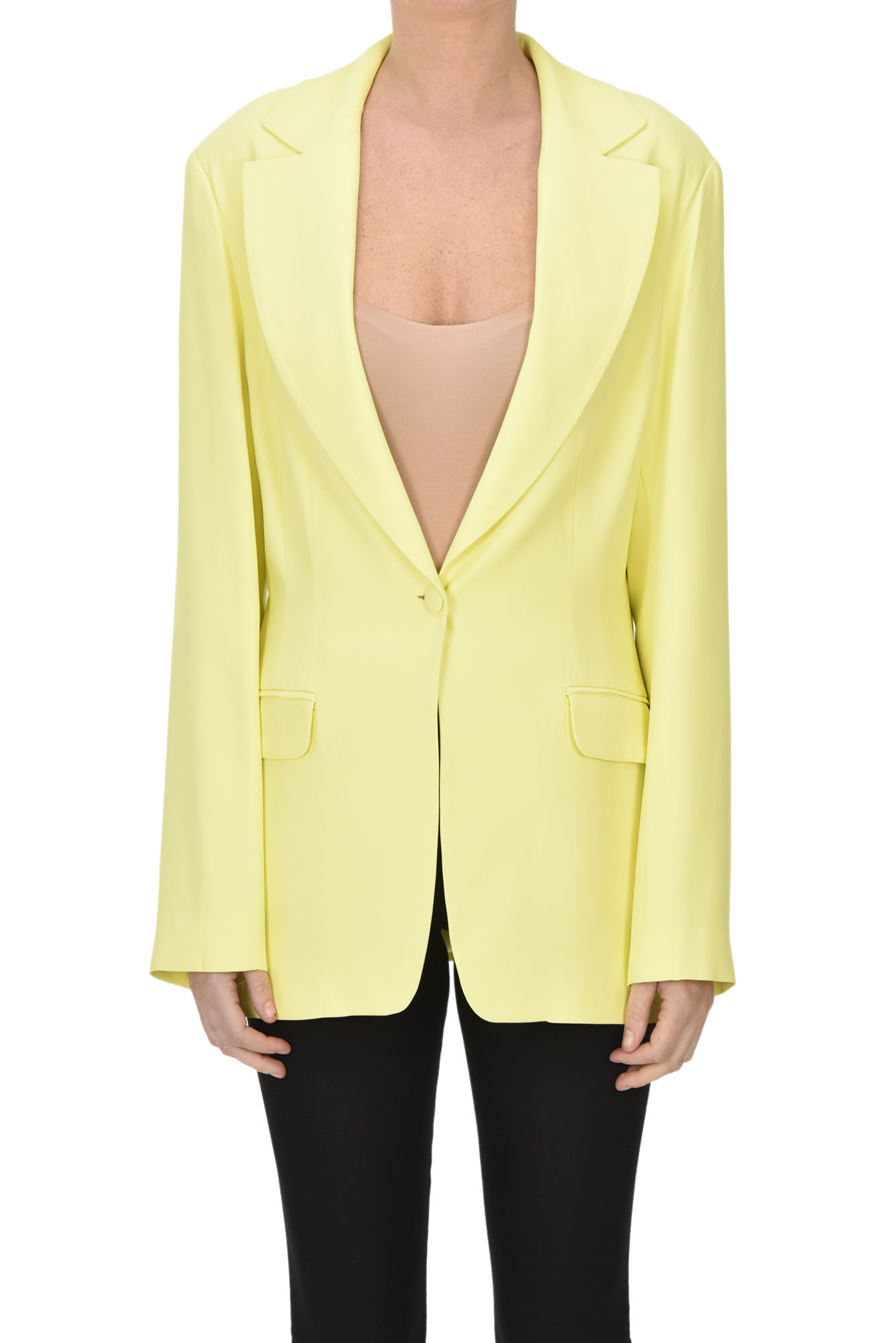 Shop Federica Tosi Single-breasted Blazer In Yellow