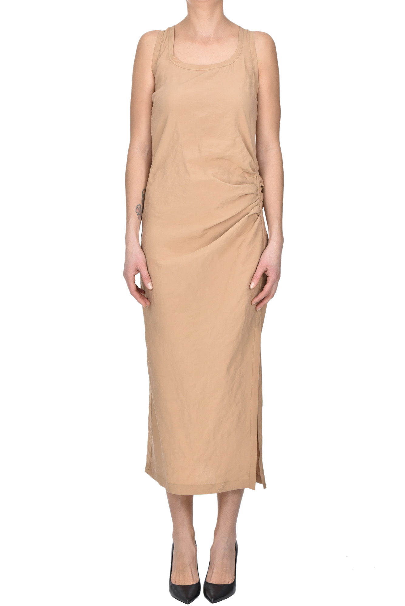 No Name Draped Dress In Beige