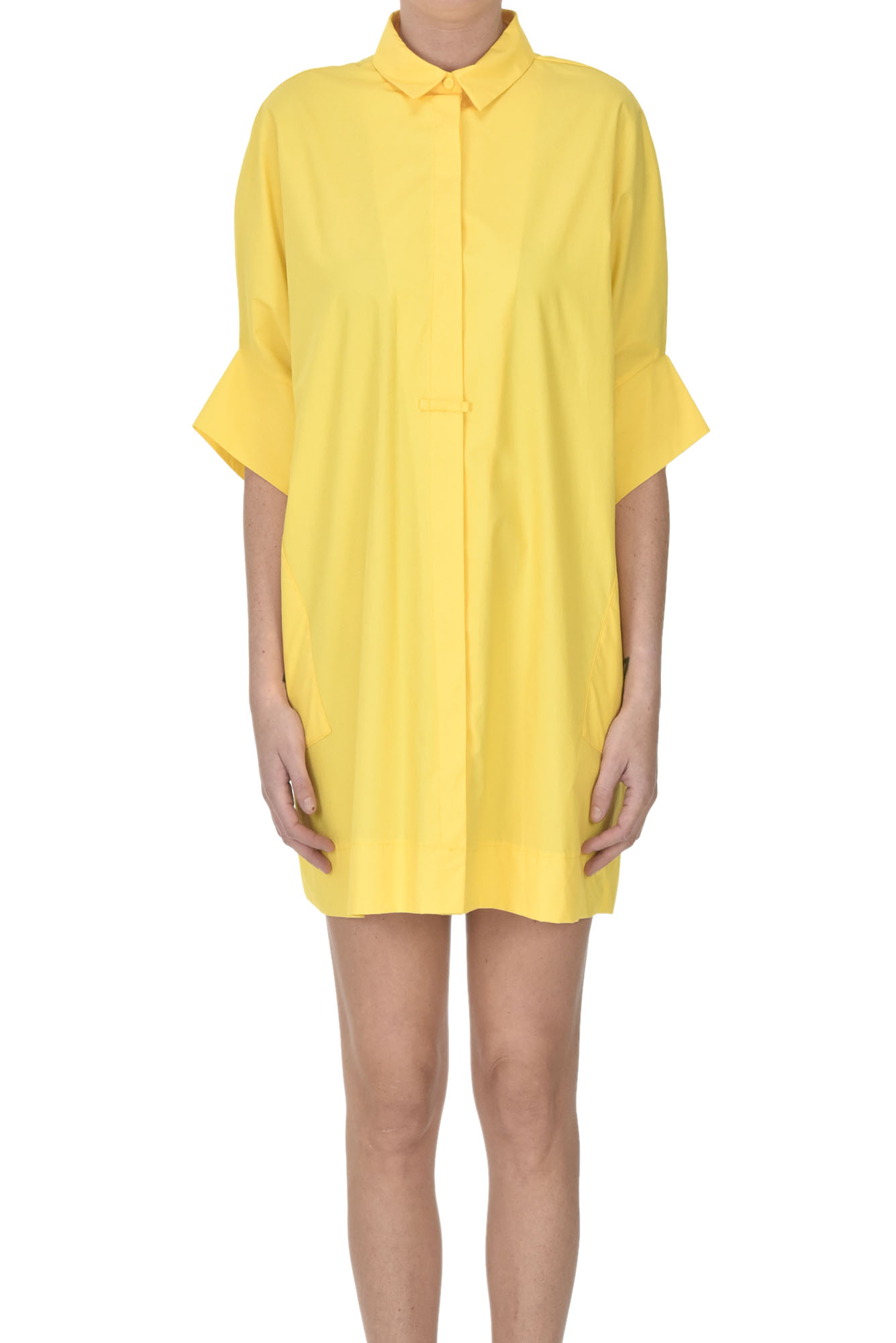 Milva Mi Cotton Shirt Dress In Yellow