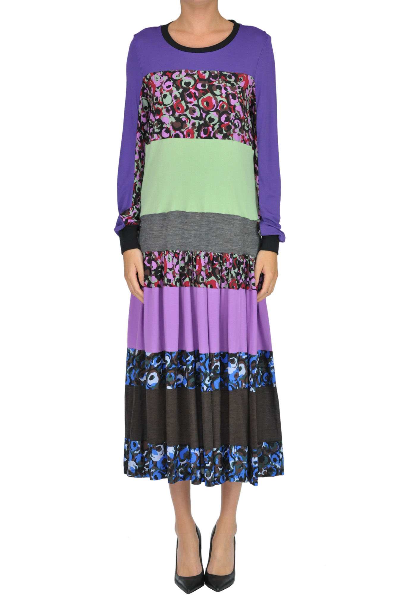 Marni Printed Long Dress In Multicoloured