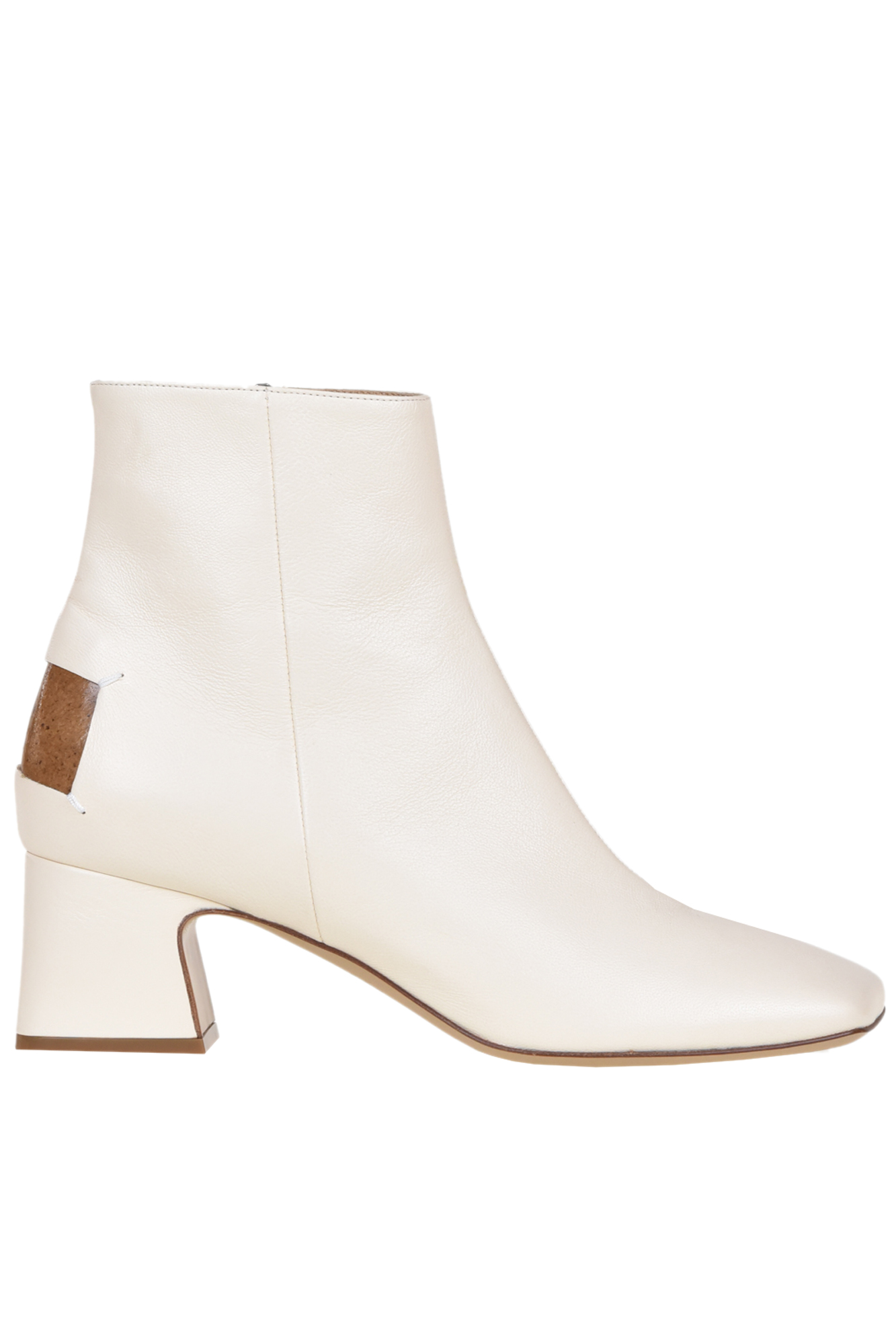Maison Margiela Nappa Leather Ankle Boots In Cream