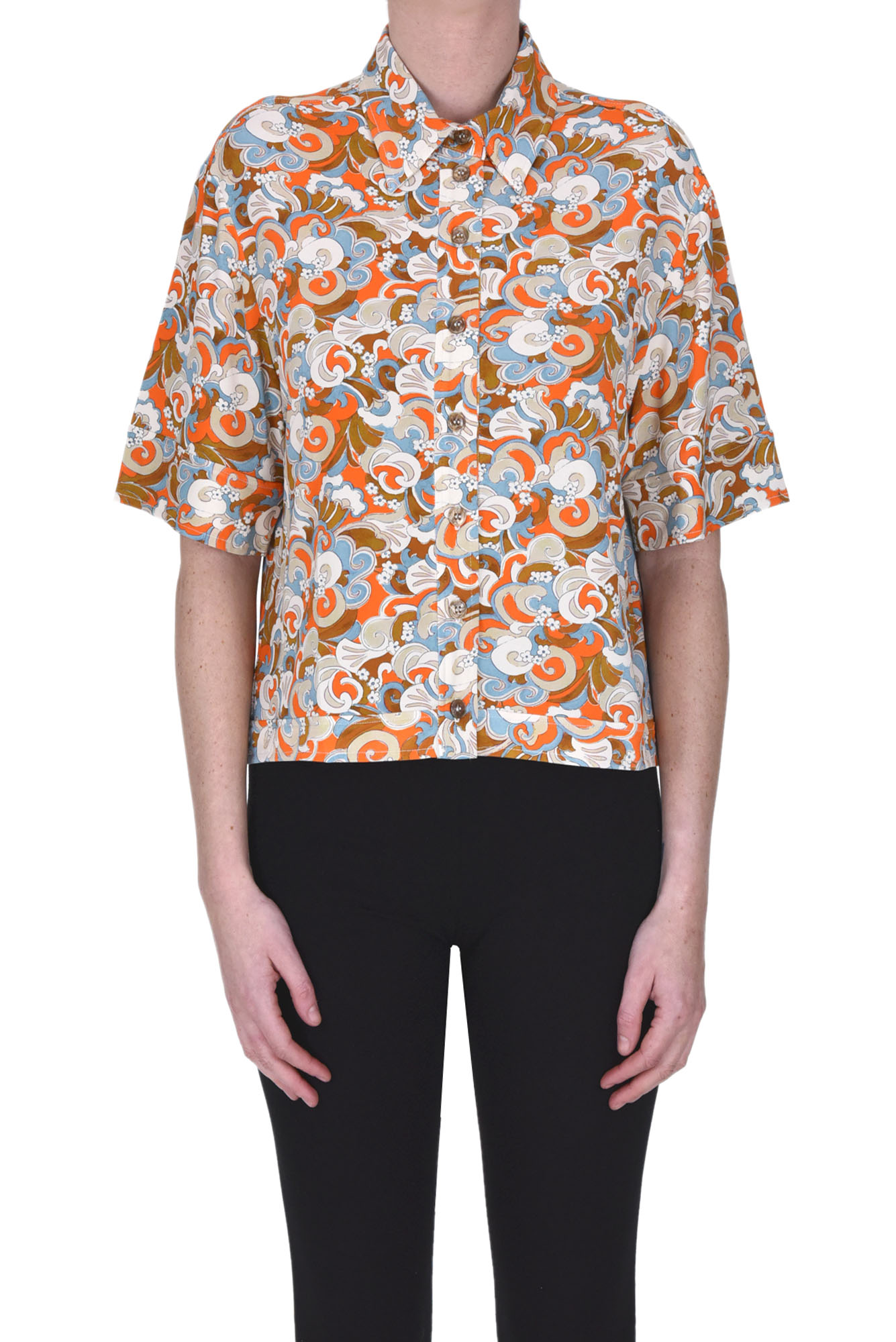 Shop Suzie Winkle Flower Print Jersey Shirt In Multicoloured