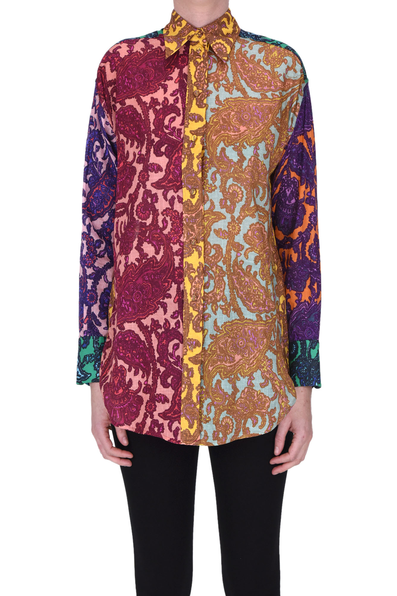 Shop Zimmermann Tiggy Spliced Shirt In Multicoloured