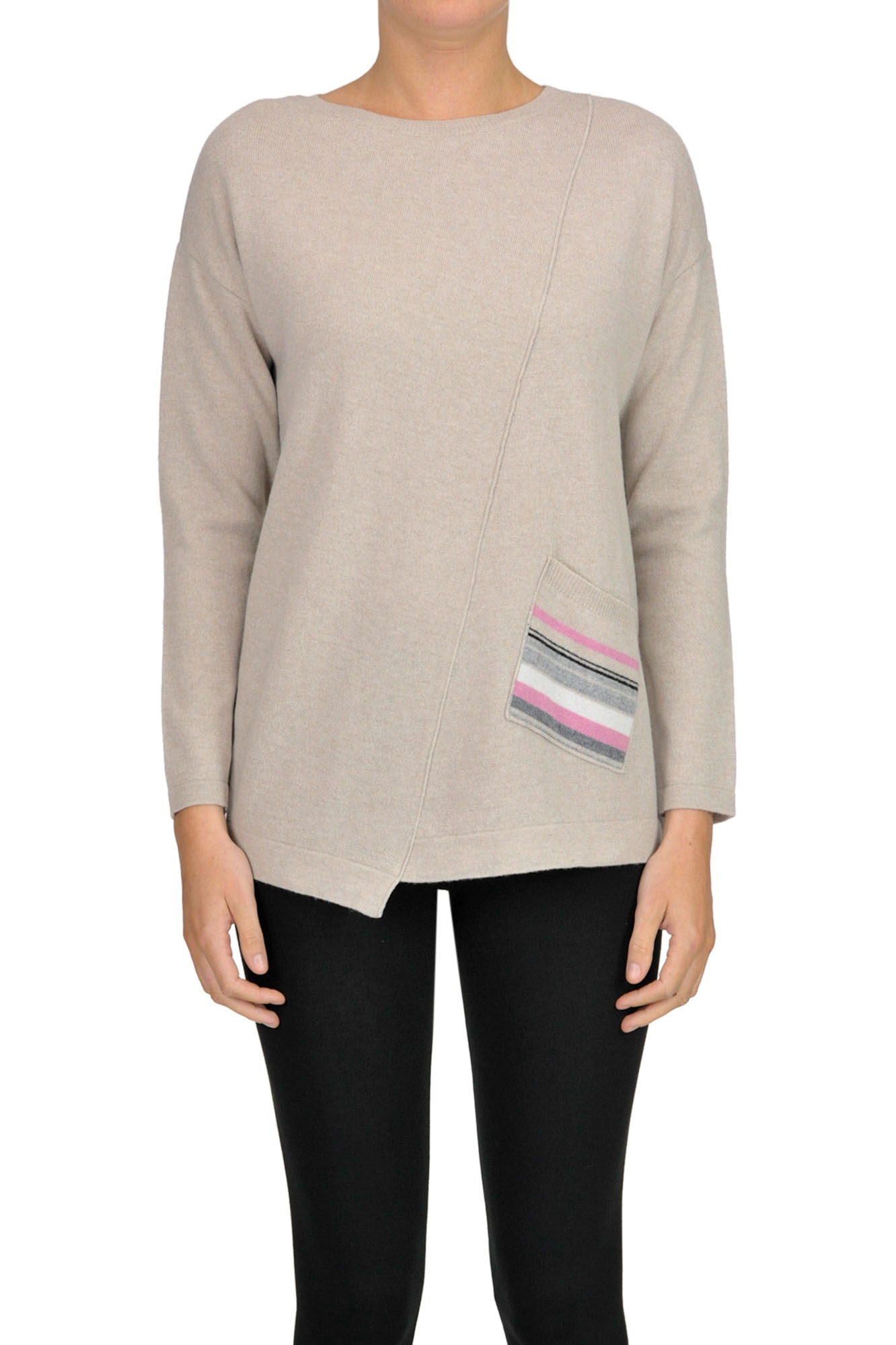 Alessandro Merinos Wool And Cashmere Pullover In Dove-grey